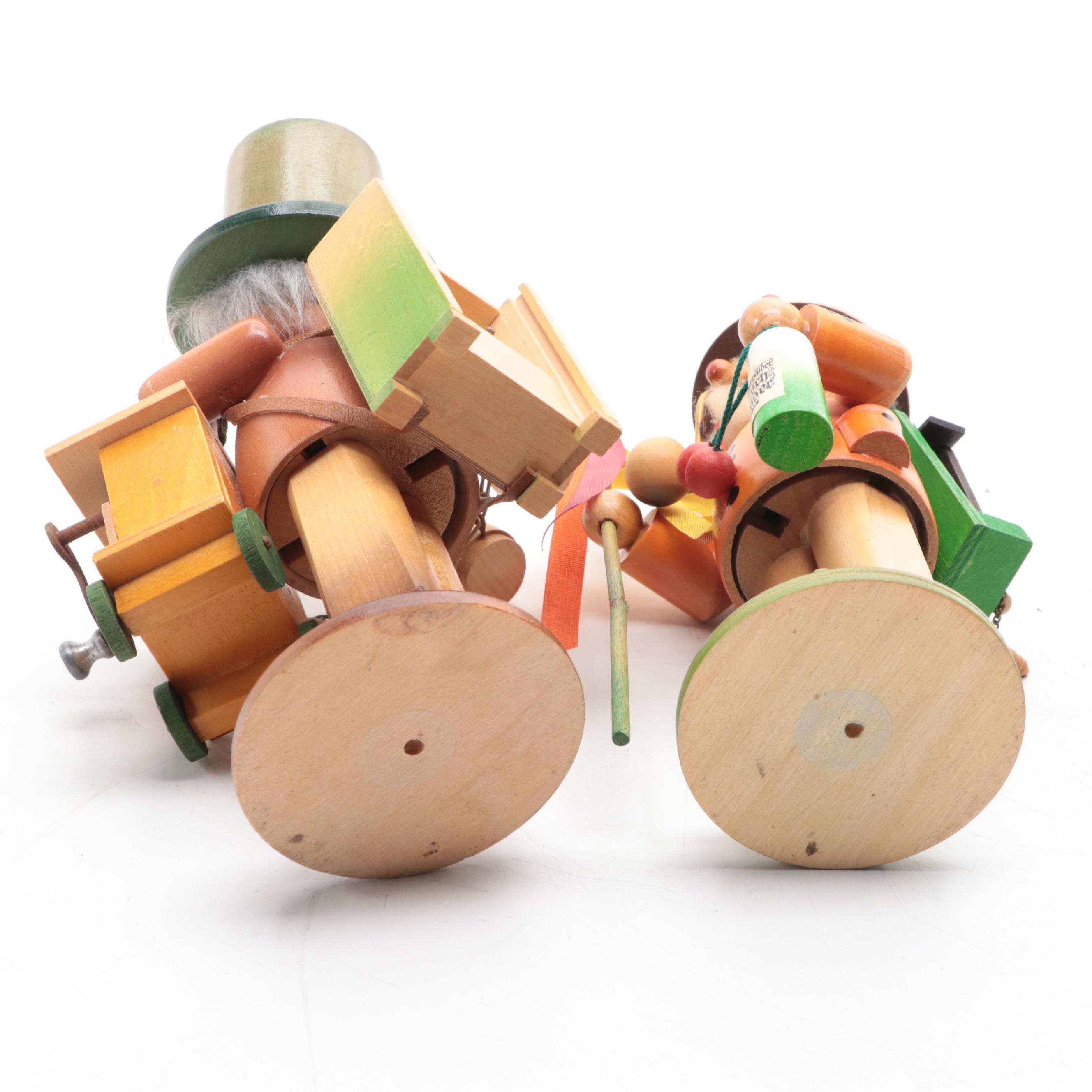 Steinbach German Nutcracker with Other Polychrome Wood Smoker Figures