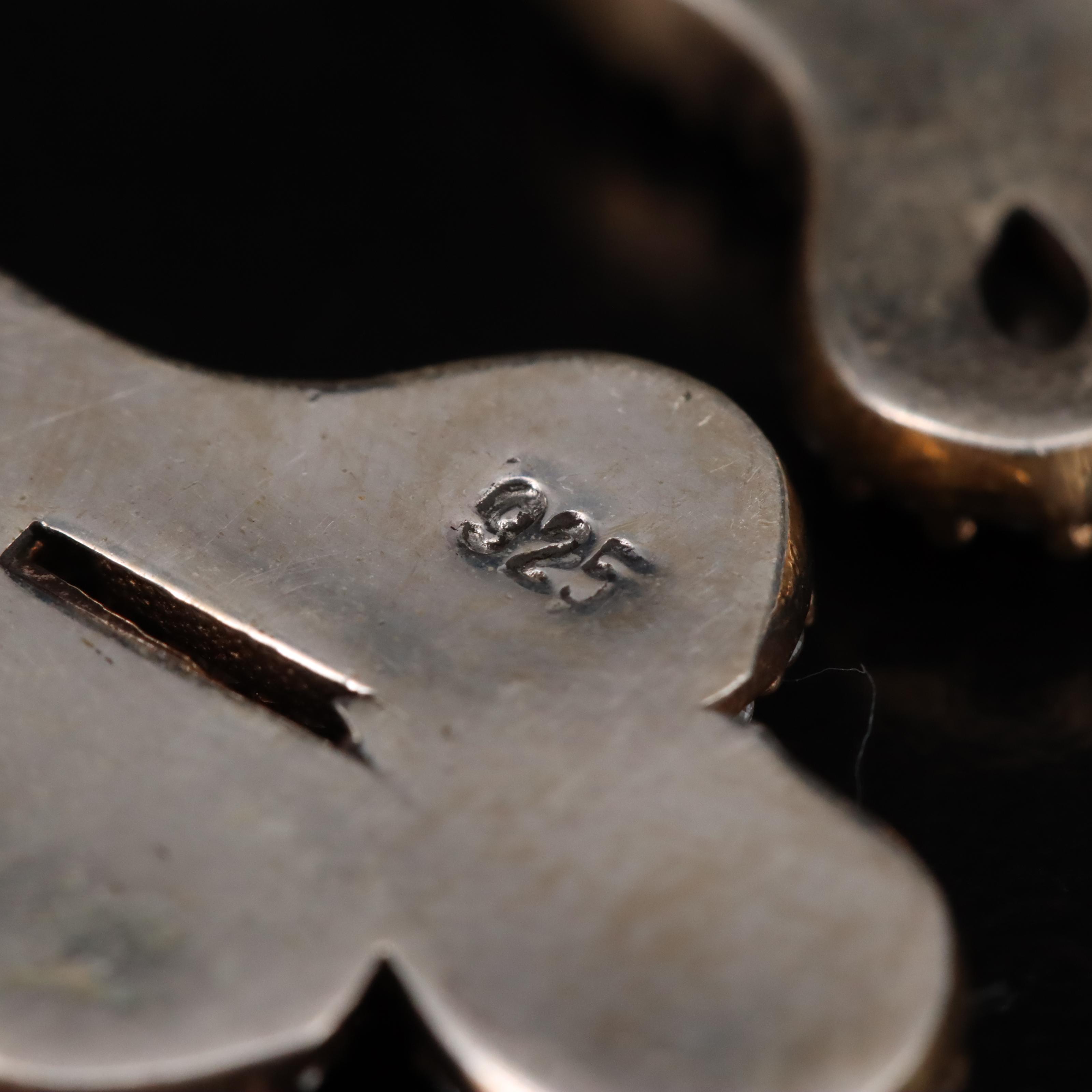 Sterling Peacock Earrings with Filled Corundum, Spinel and Cubic Zirconia
