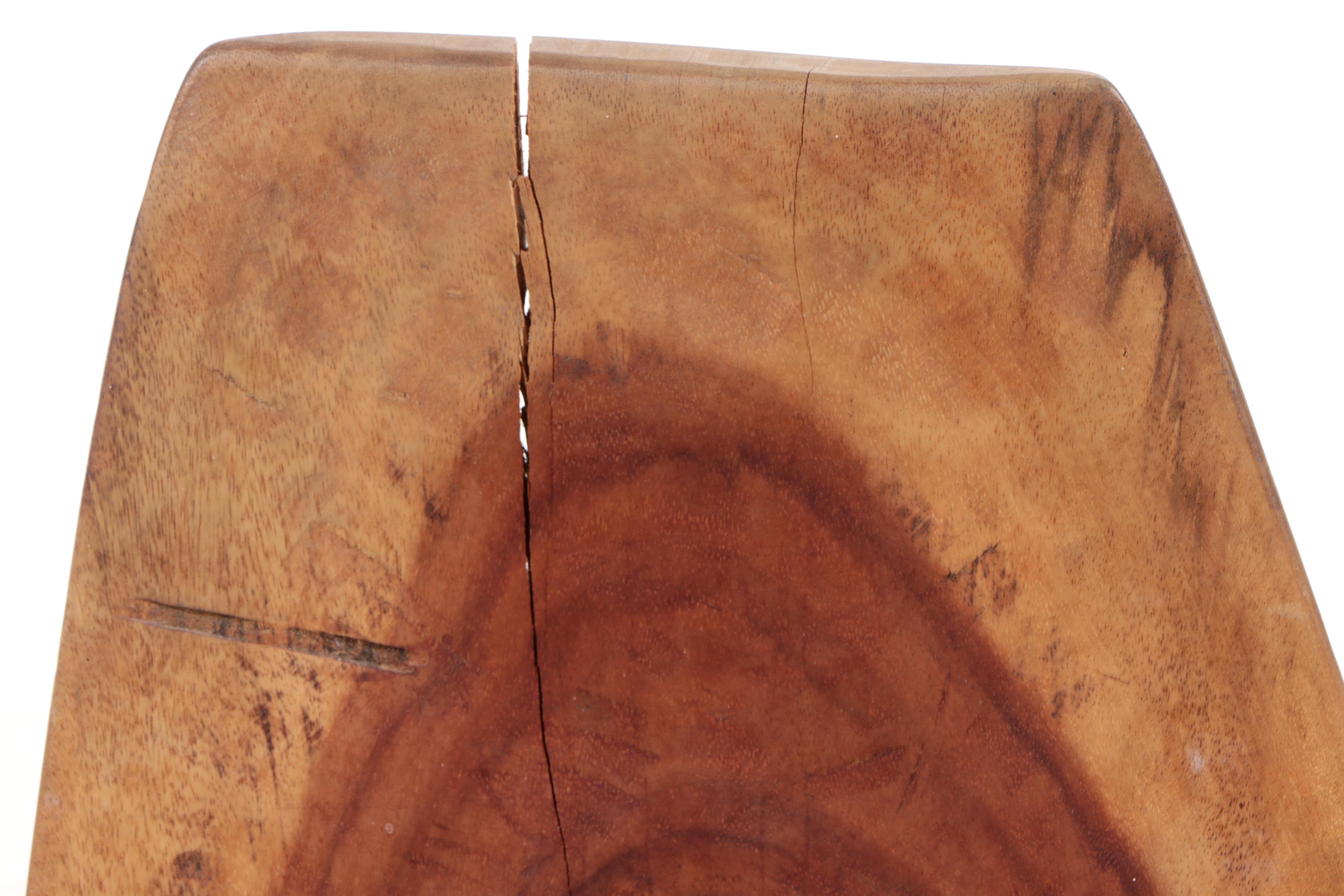 Rustic Carved Hardwood Stump Chair