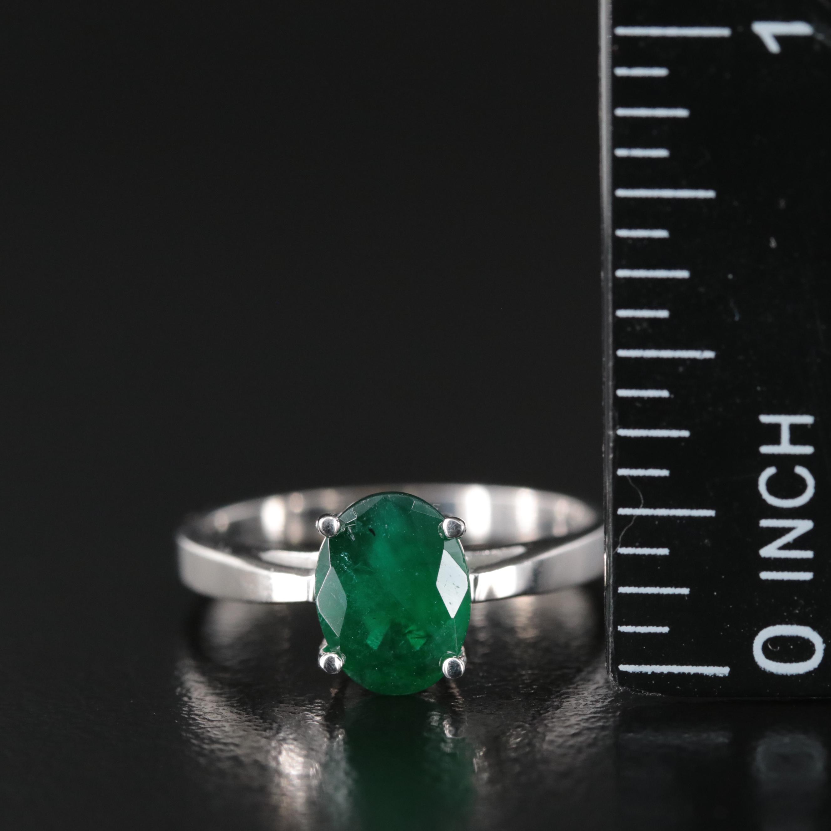 14K 1.36 CT Emerald Solitaire Ring