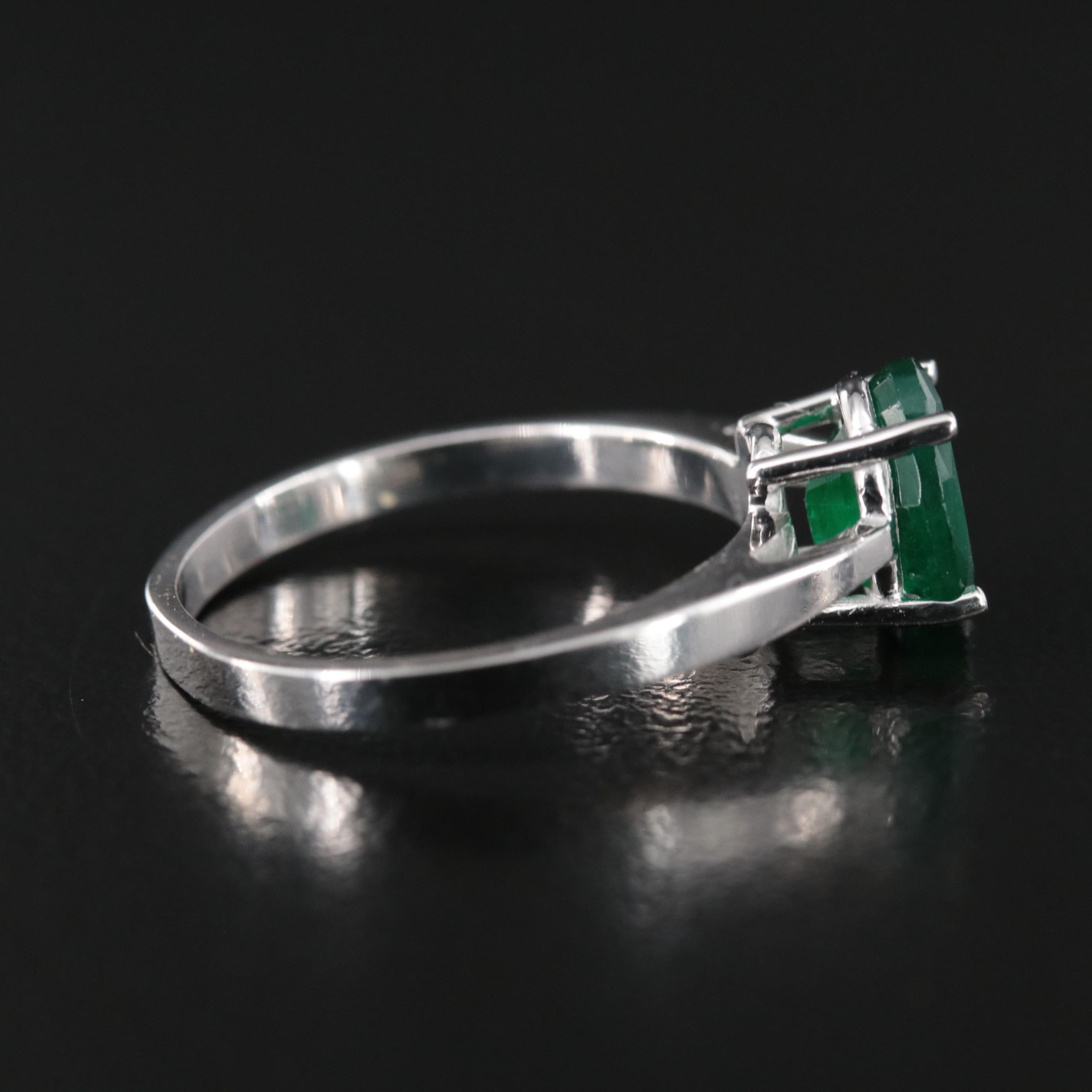 14K 1.36 CT Emerald Solitaire Ring