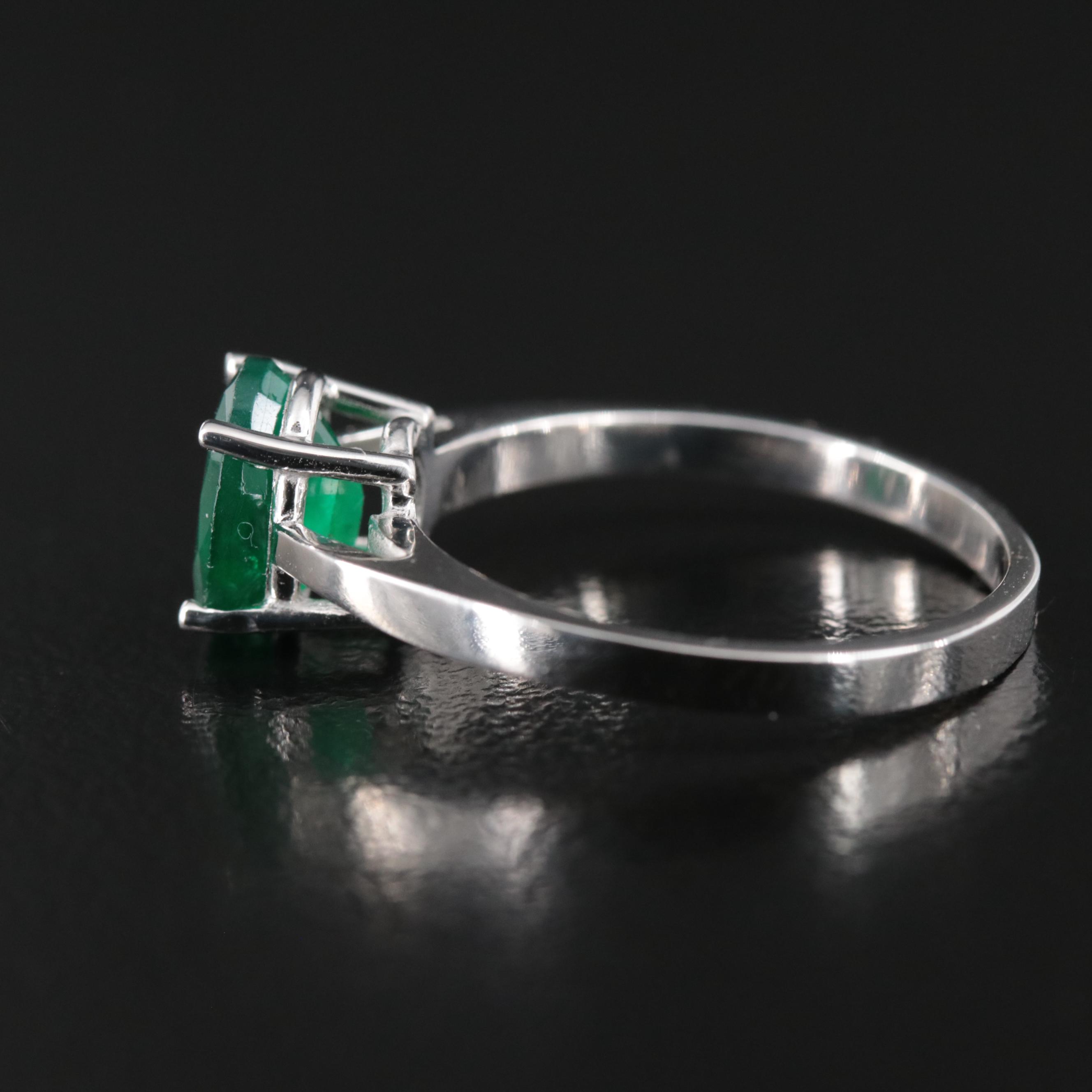 14K 1.36 CT Emerald Solitaire Ring