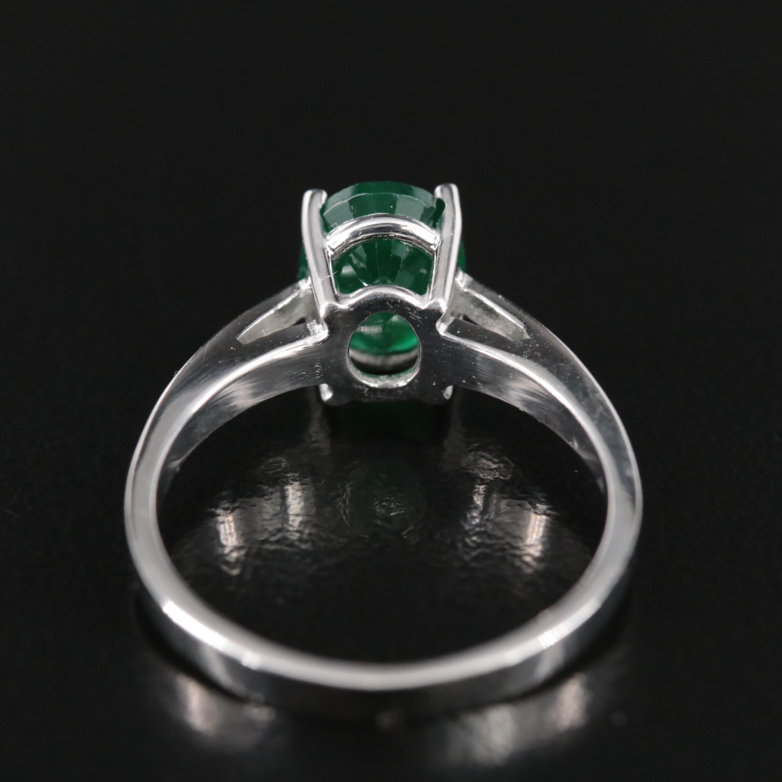 14K 1.36 CT Emerald Solitaire Ring