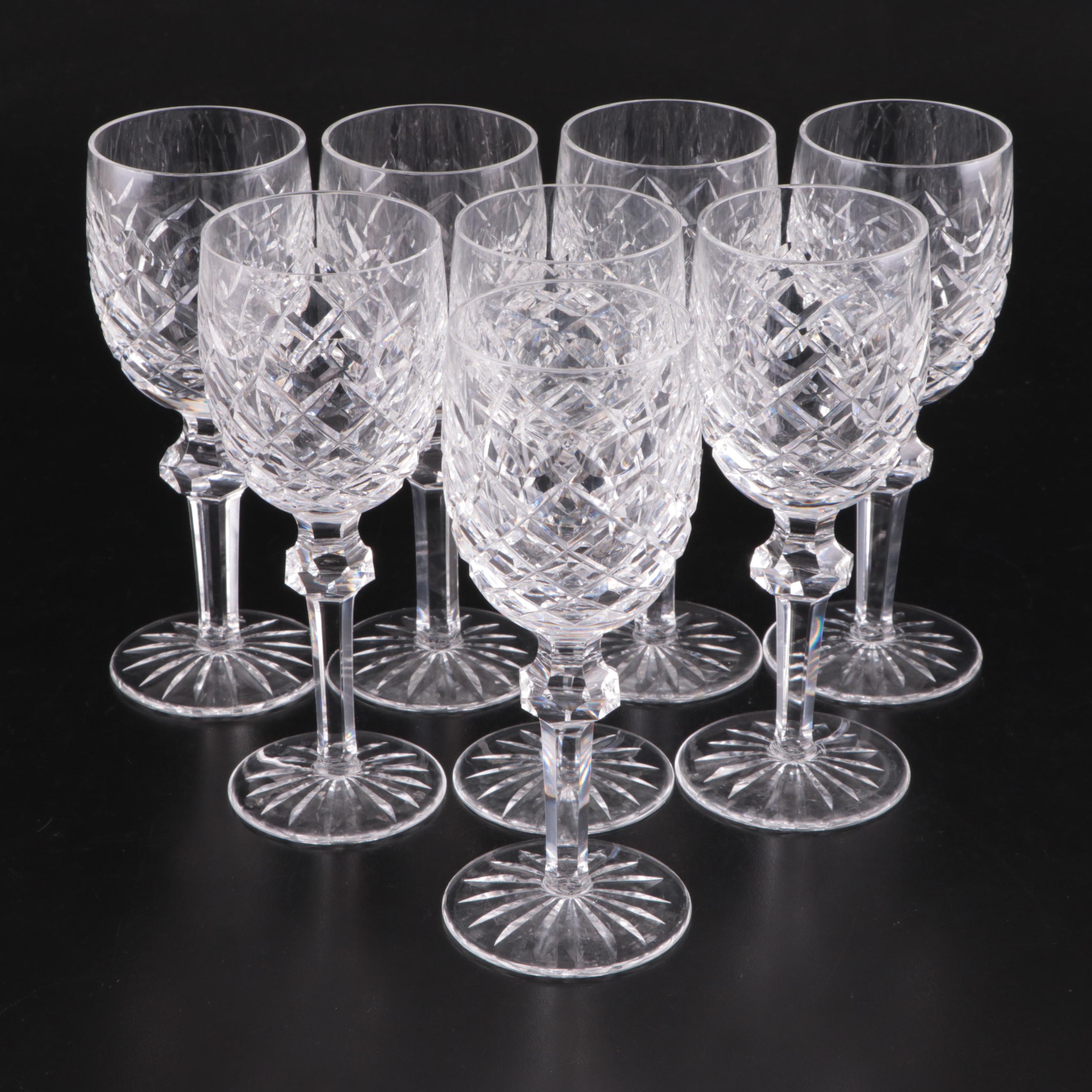 Waterford "Powerscourt" Crystal Claret Wine Glasses, 1969 - 2017