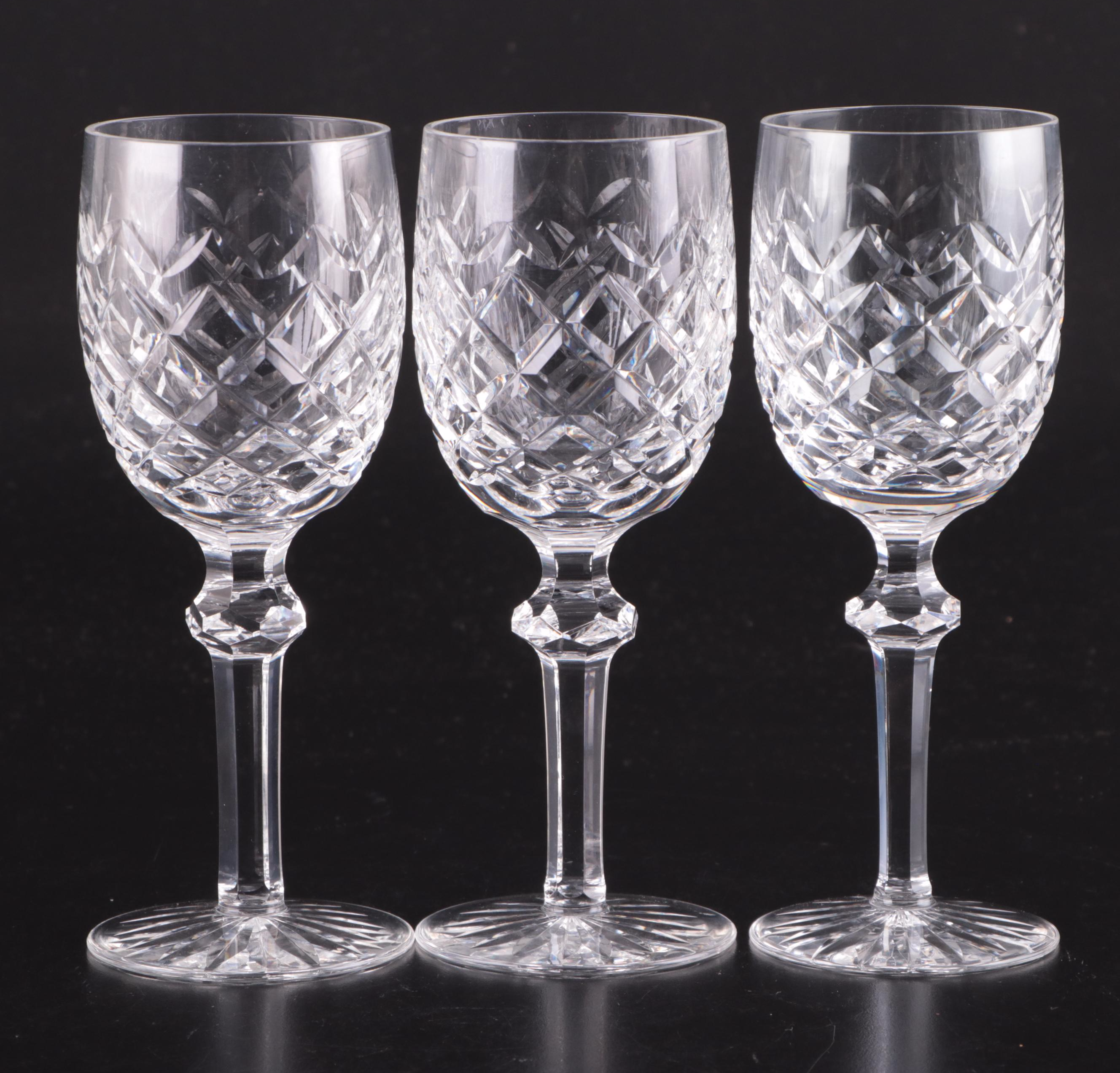 Waterford "Powerscourt" Crystal Claret Wine Glasses, 1969 - 2017