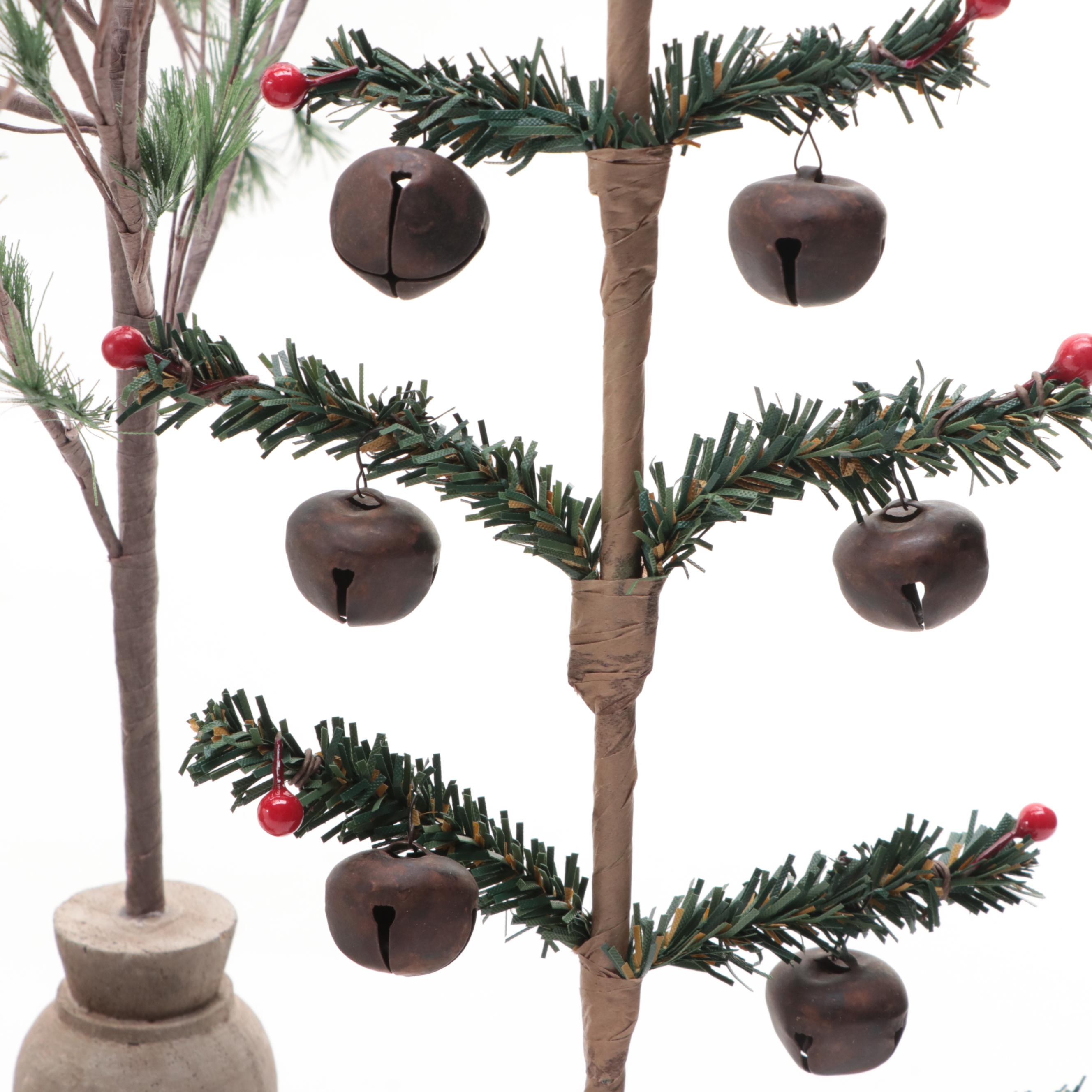 Country Christmas Décor Collection with Teddy Bear in Windsor Chair