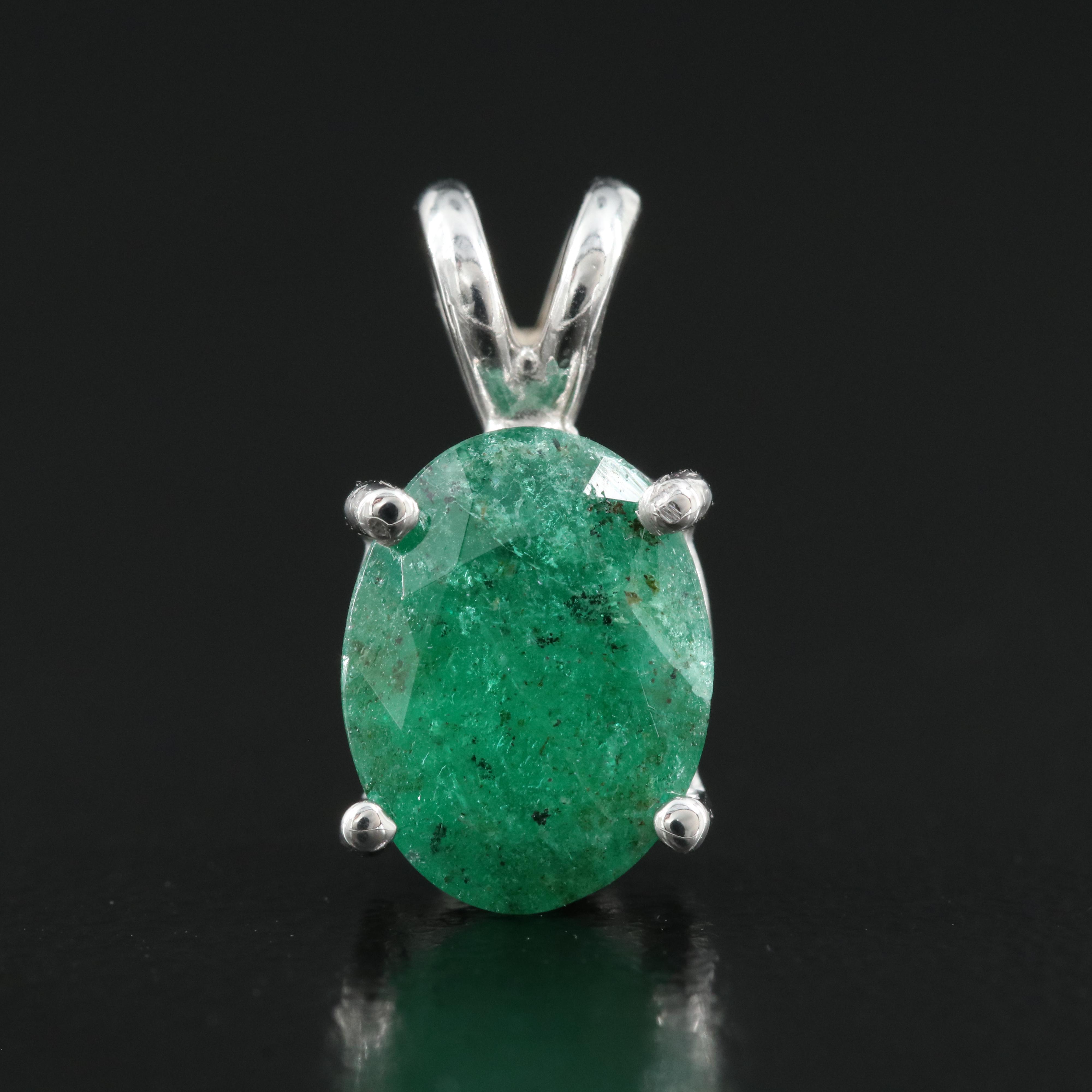 14K 1.75 CT Emerald Pendant