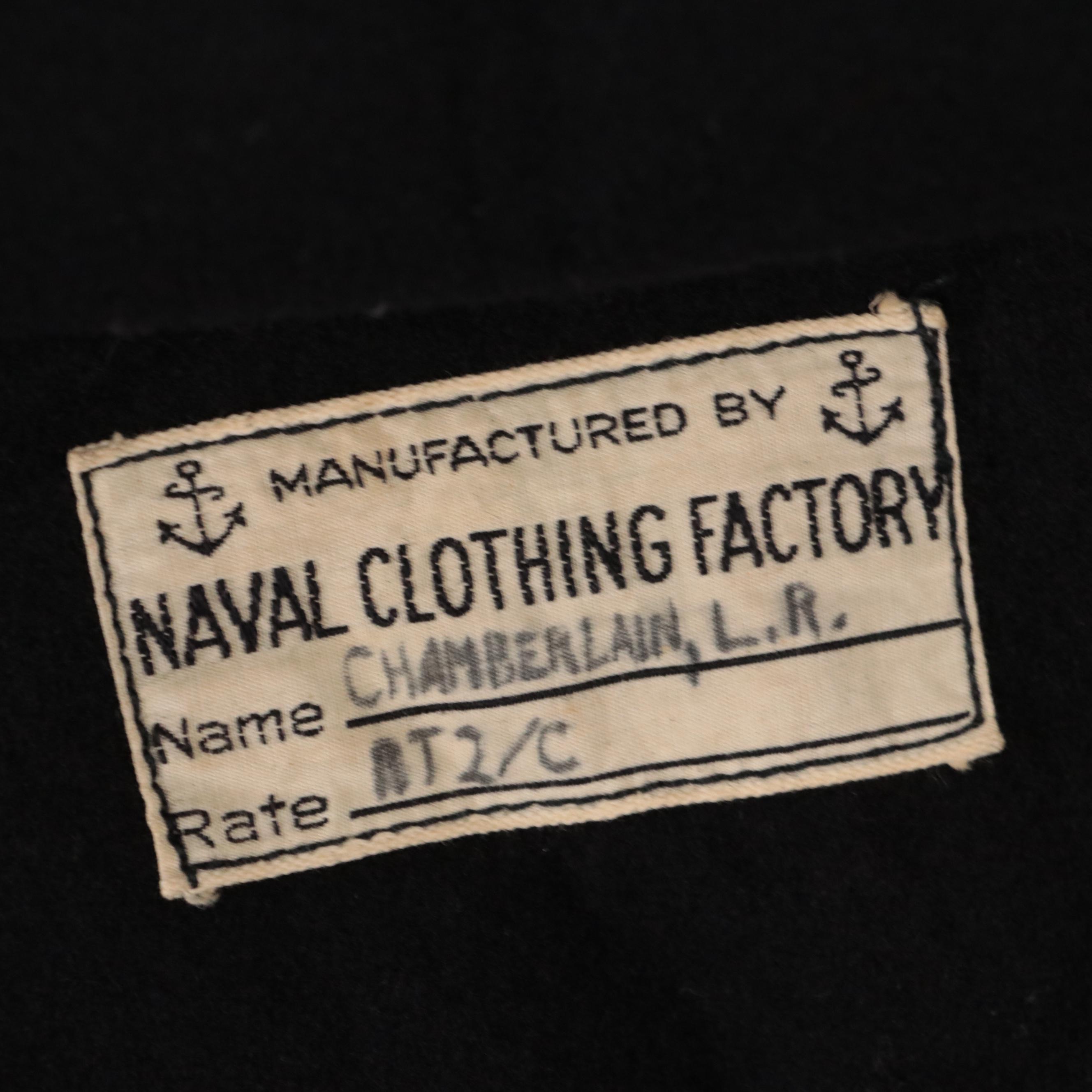 WWII Era US Navy Men's Dress Blue Service Uniform, Peacoat, and Caps