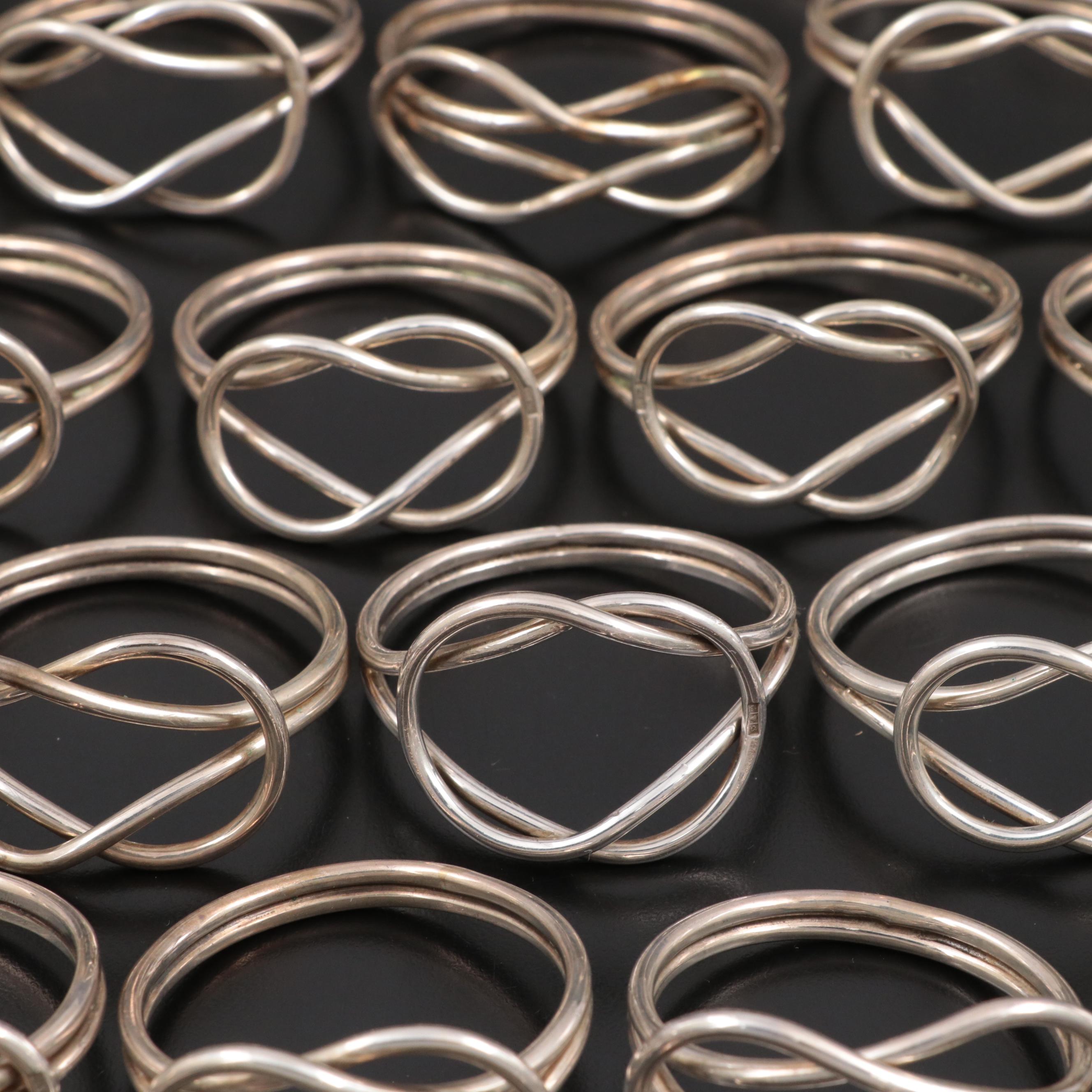 Egyptian 900 Silver Napkin Rings with Presentation Boxes EBTH