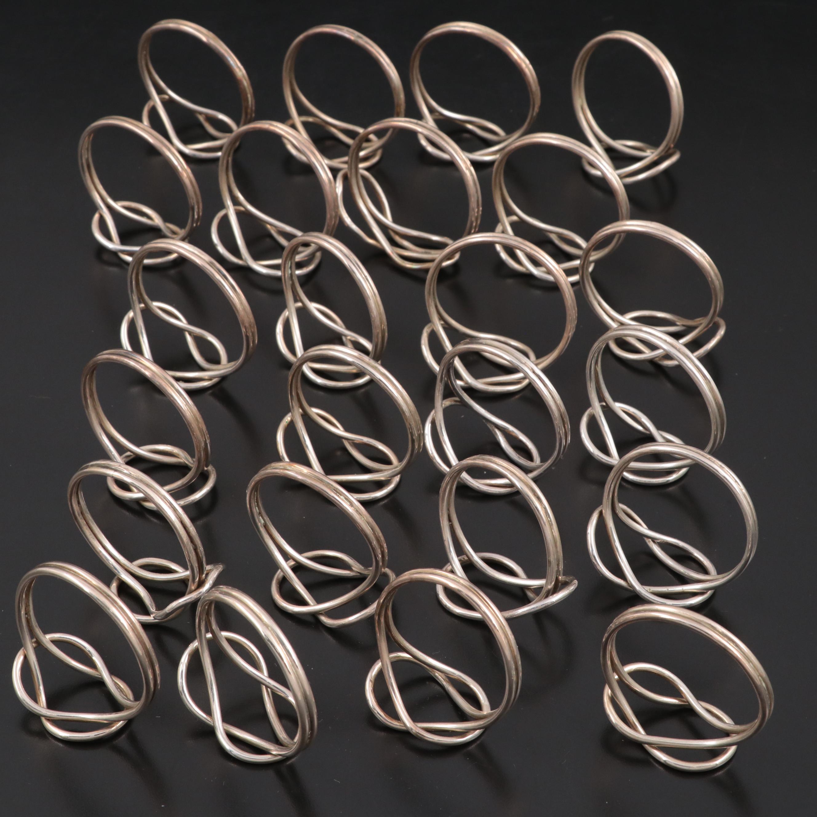 Egyptian 900 Silver Napkin Rings with Presentation Boxes EBTH