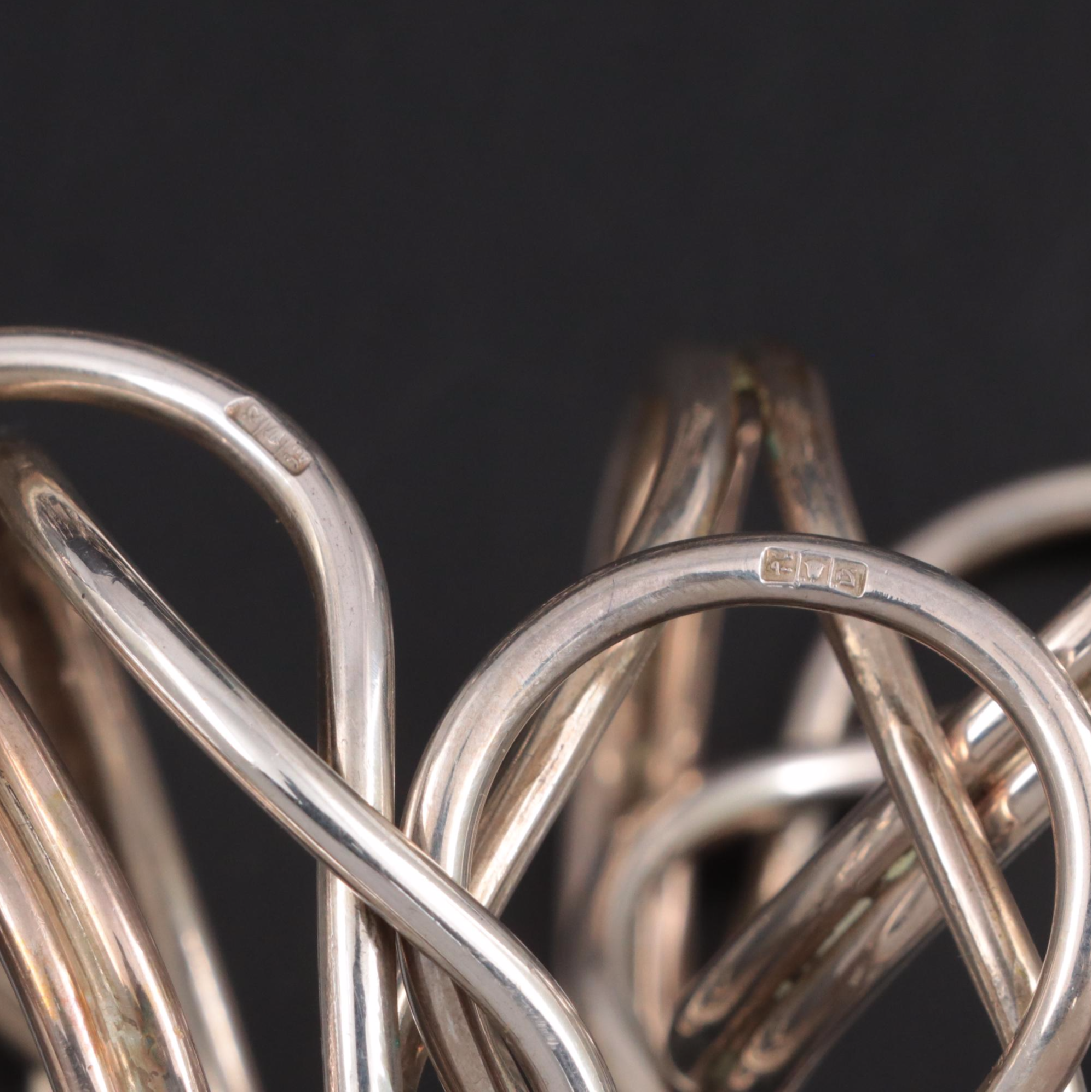 Egyptian 900 Silver Napkin Rings with Presentation Boxes EBTH