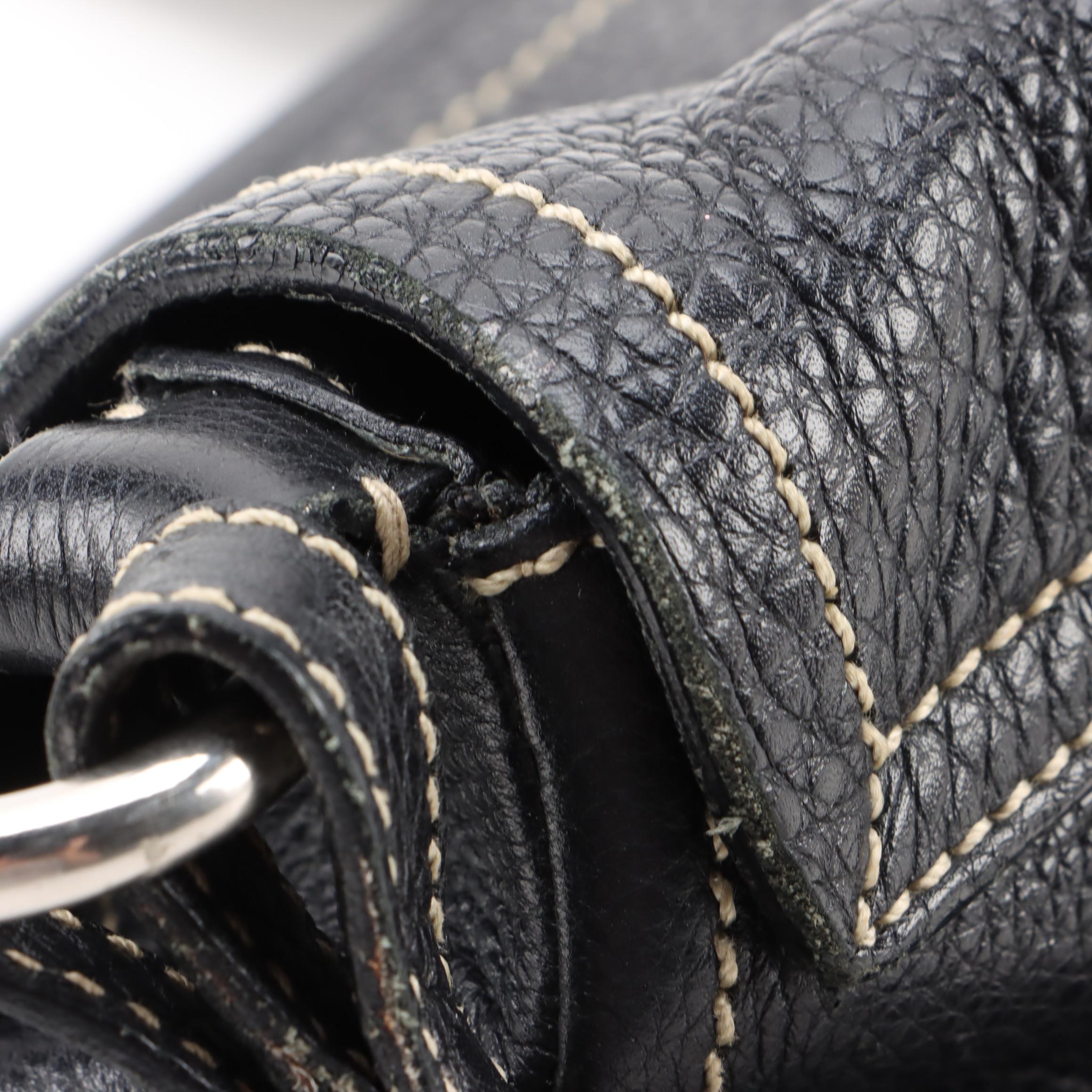 Prada Black Vitello Daino Leather Front-Flap Bag