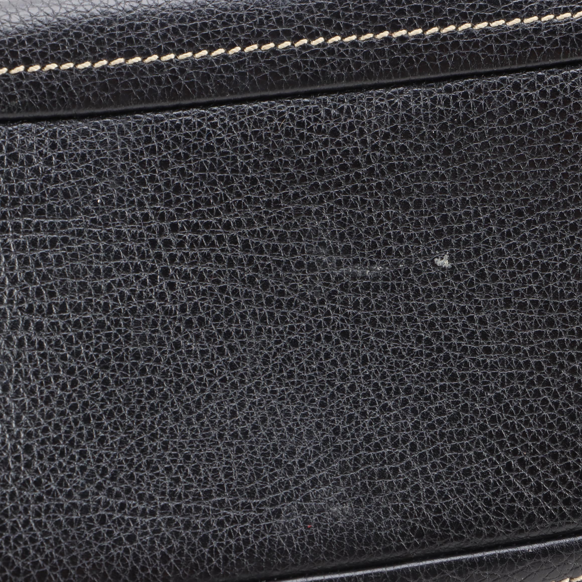 Prada Black Vitello Daino Leather Front-Flap Bag