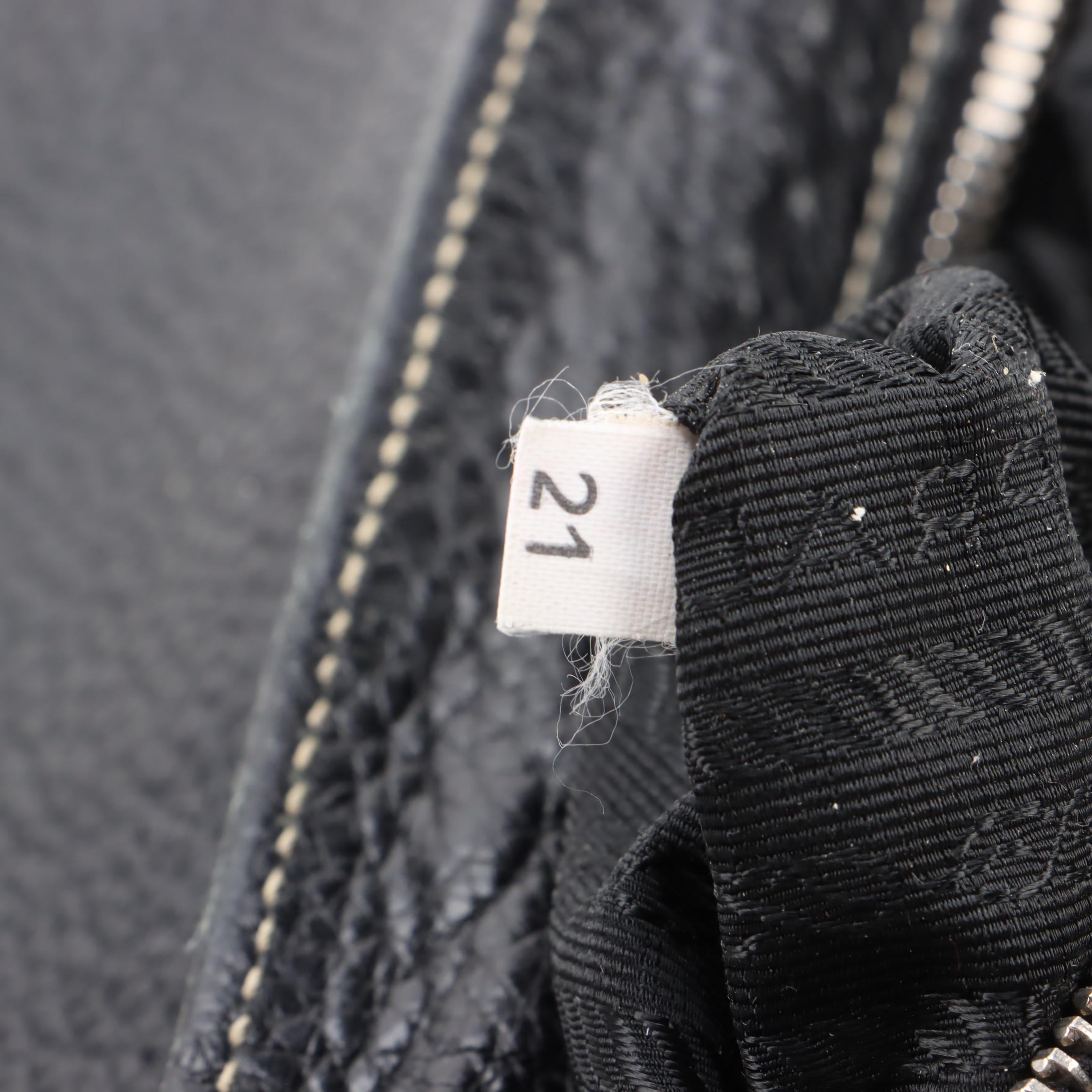 Prada Black Vitello Daino Leather Front-Flap Bag