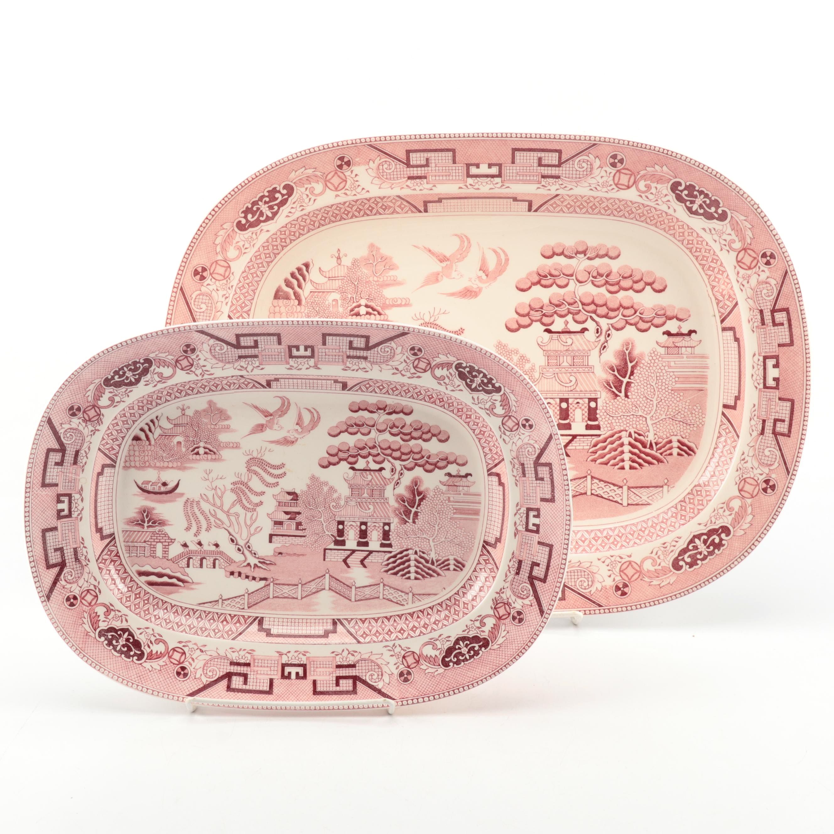Pink Willow Earthenware Platters