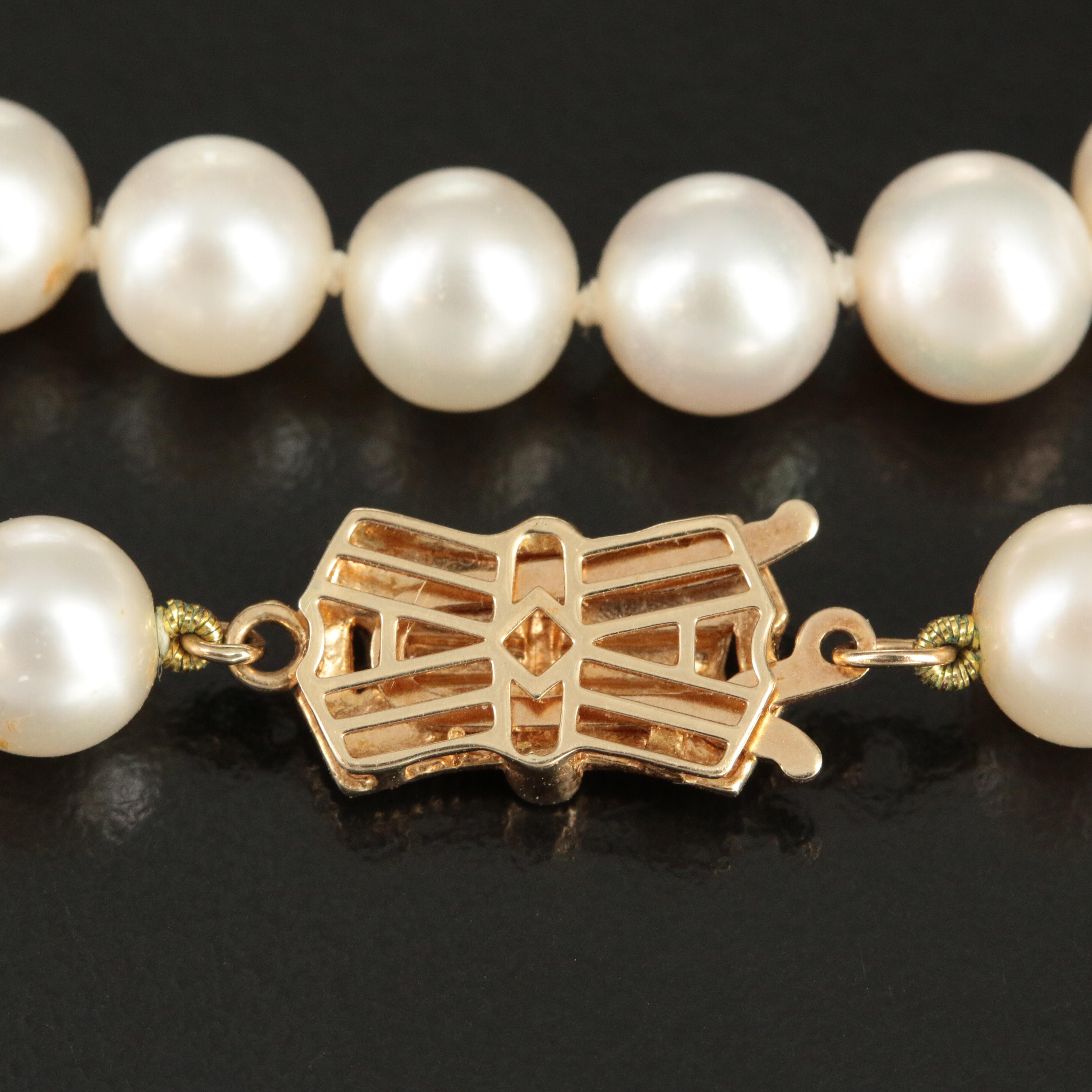 Blue Lagoon Pearl Necklace with a 14K Clasp