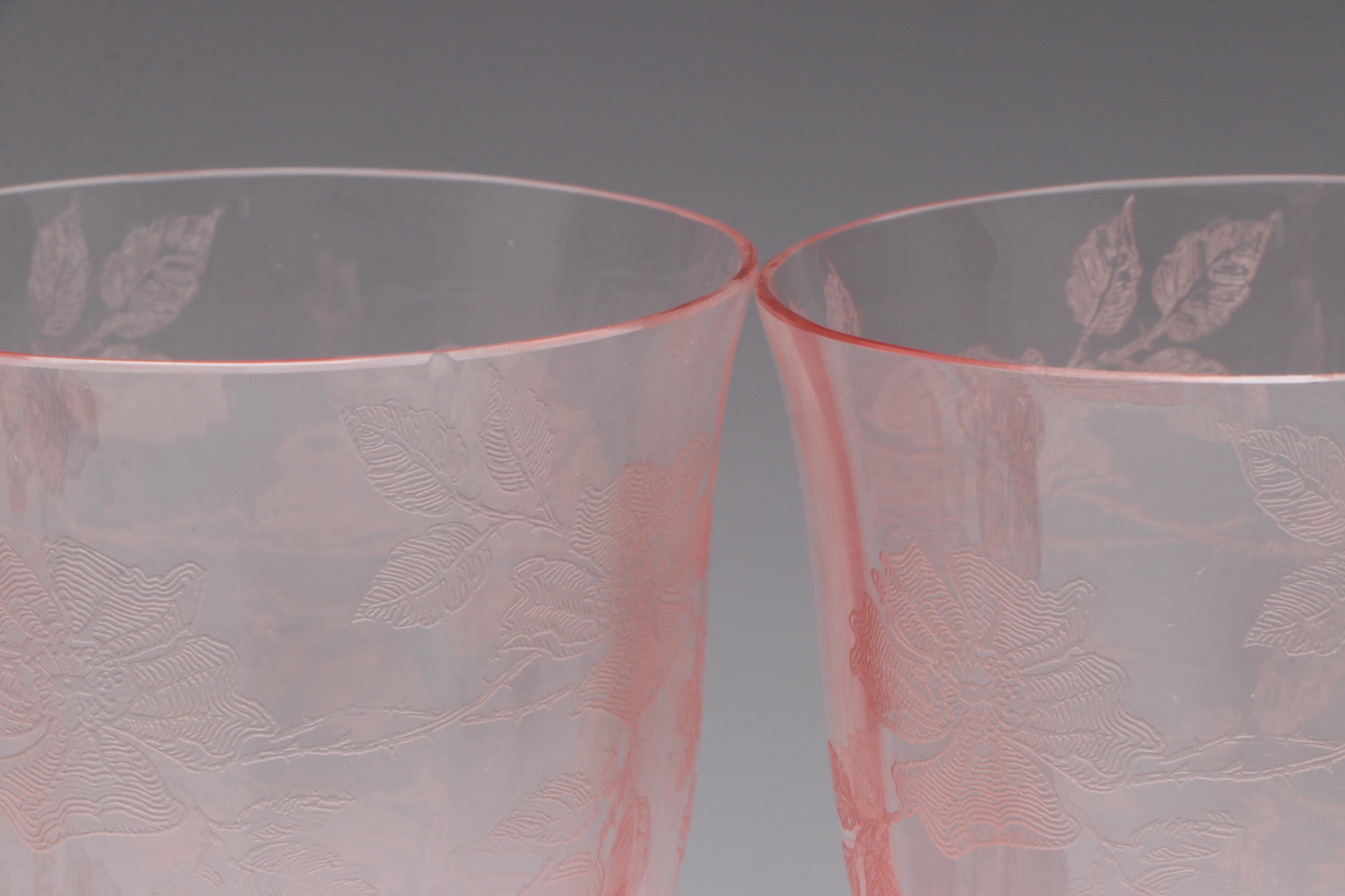 Tiffin-Franciscan "Flanders Pink" Stemware and Other Pink Glass Tableware