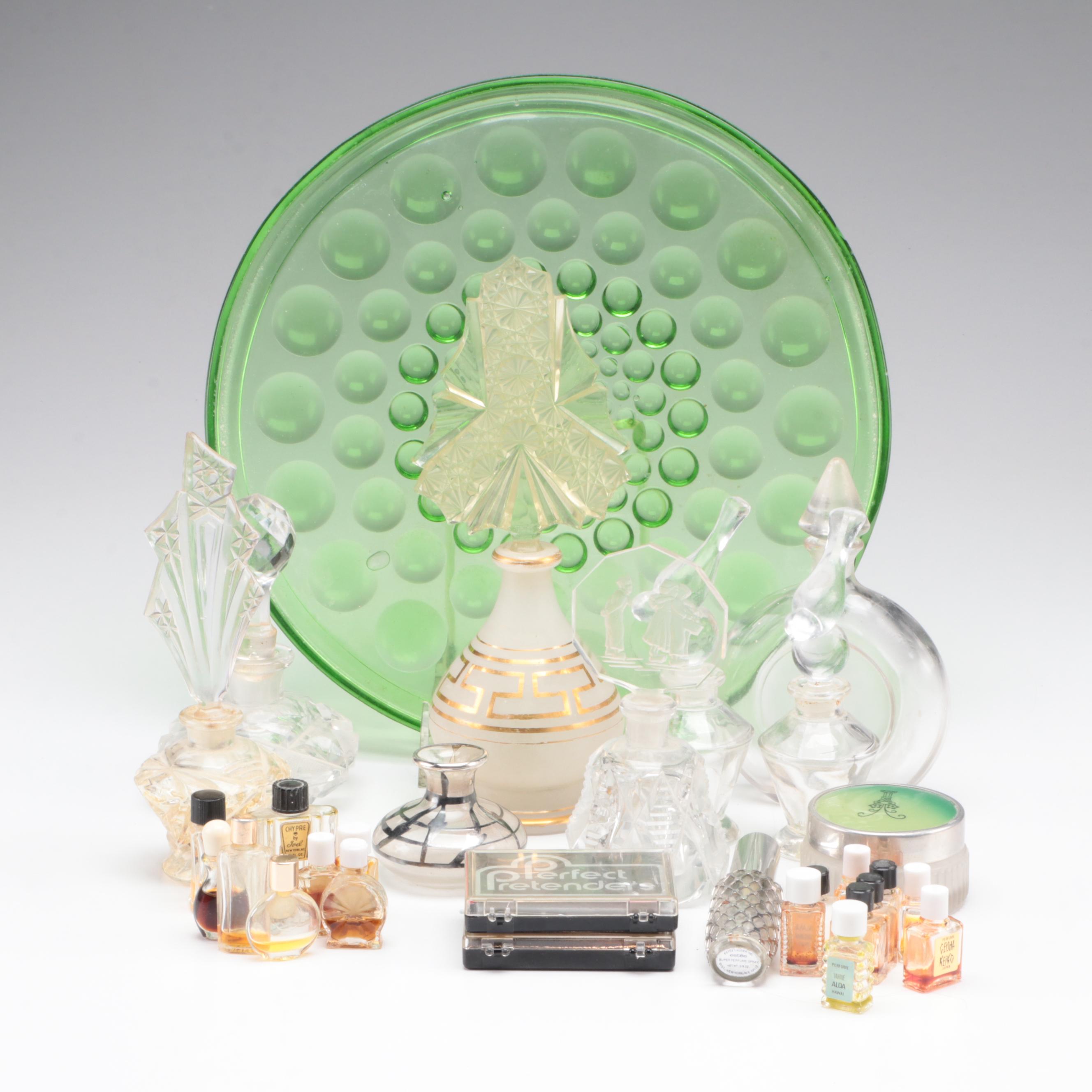 Guerlain Glass Perfume Bottle with Glass Perfume Nips and More