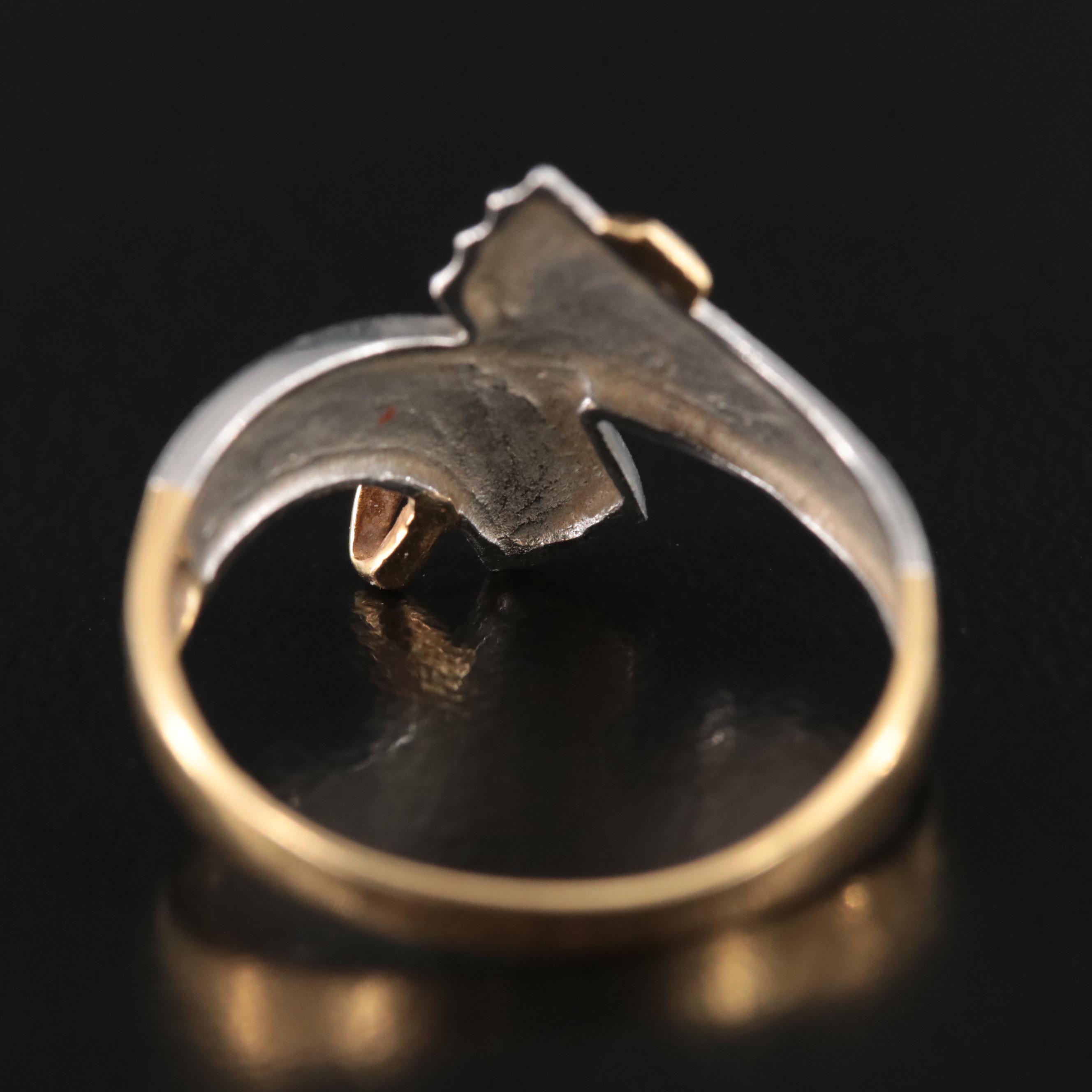 Platinum and 18K 0.02 CTW Diamond Bypass Ring