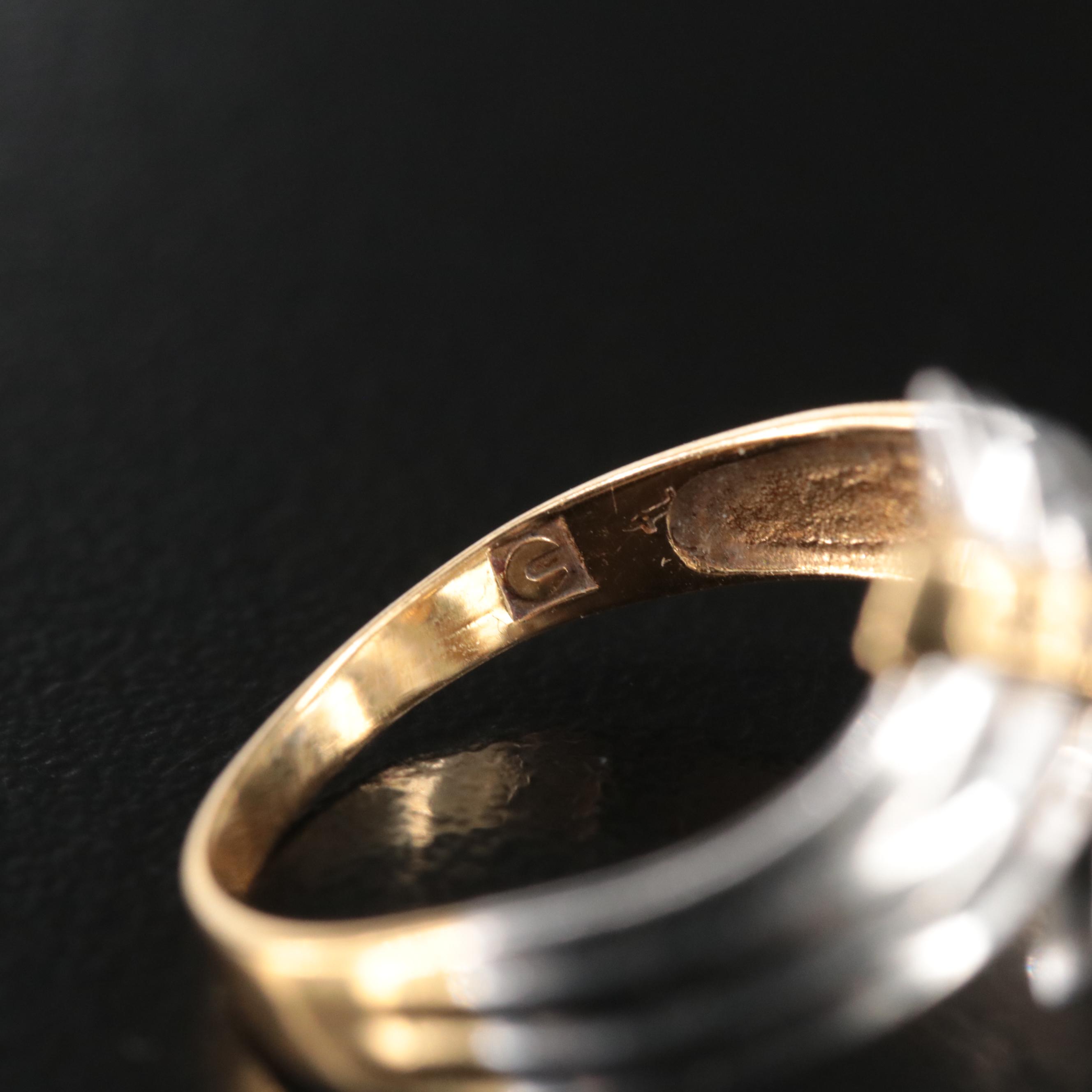 Platinum and 18K 0.02 CTW Diamond Bypass Ring