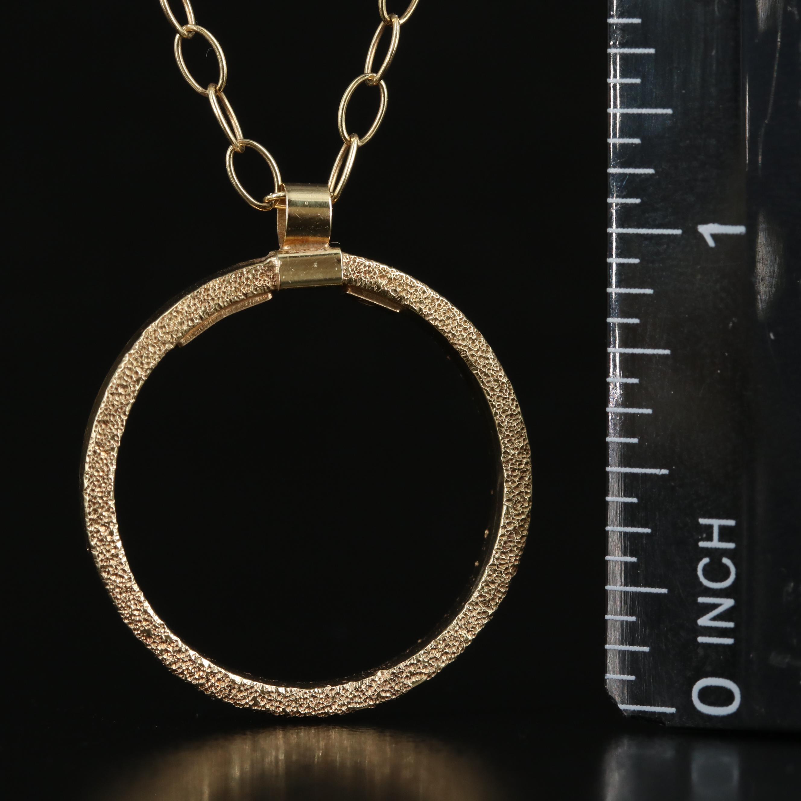 14K Circle Pendant Necklace