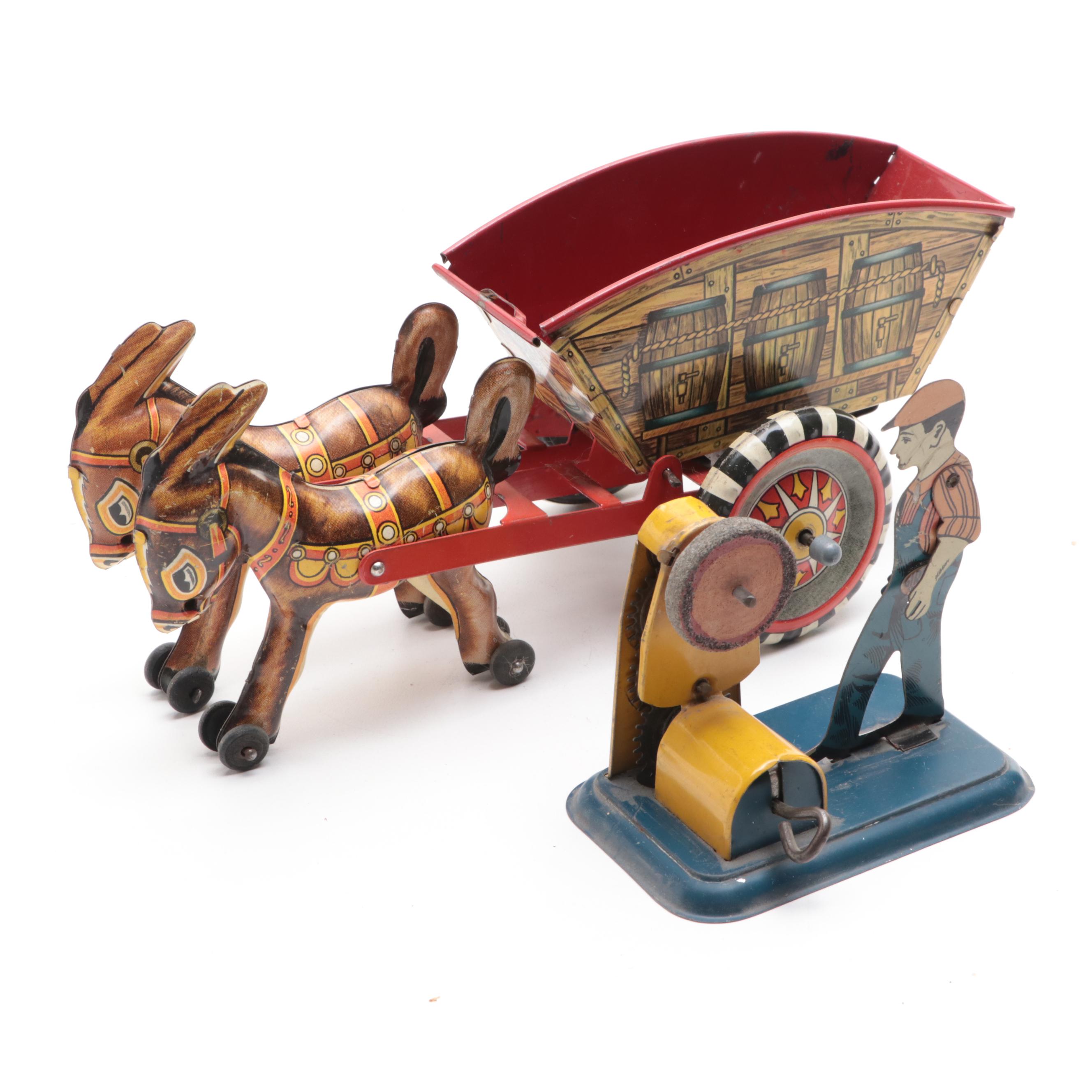 Girard and Linemar Tin Litho Wind-Up Toys, Mid-20th Century