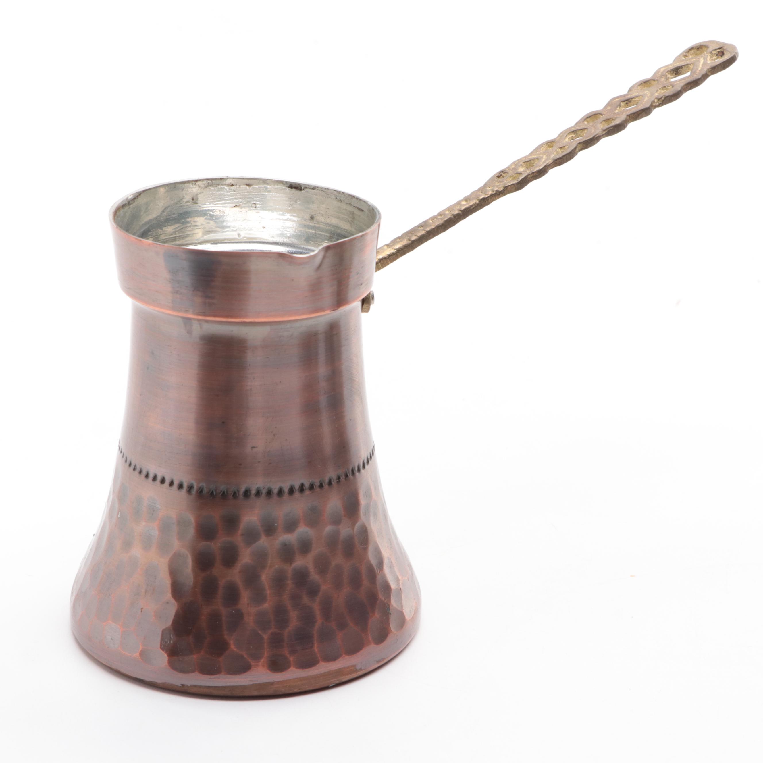 Hammered Tinned Copper Turkish Coffee Set