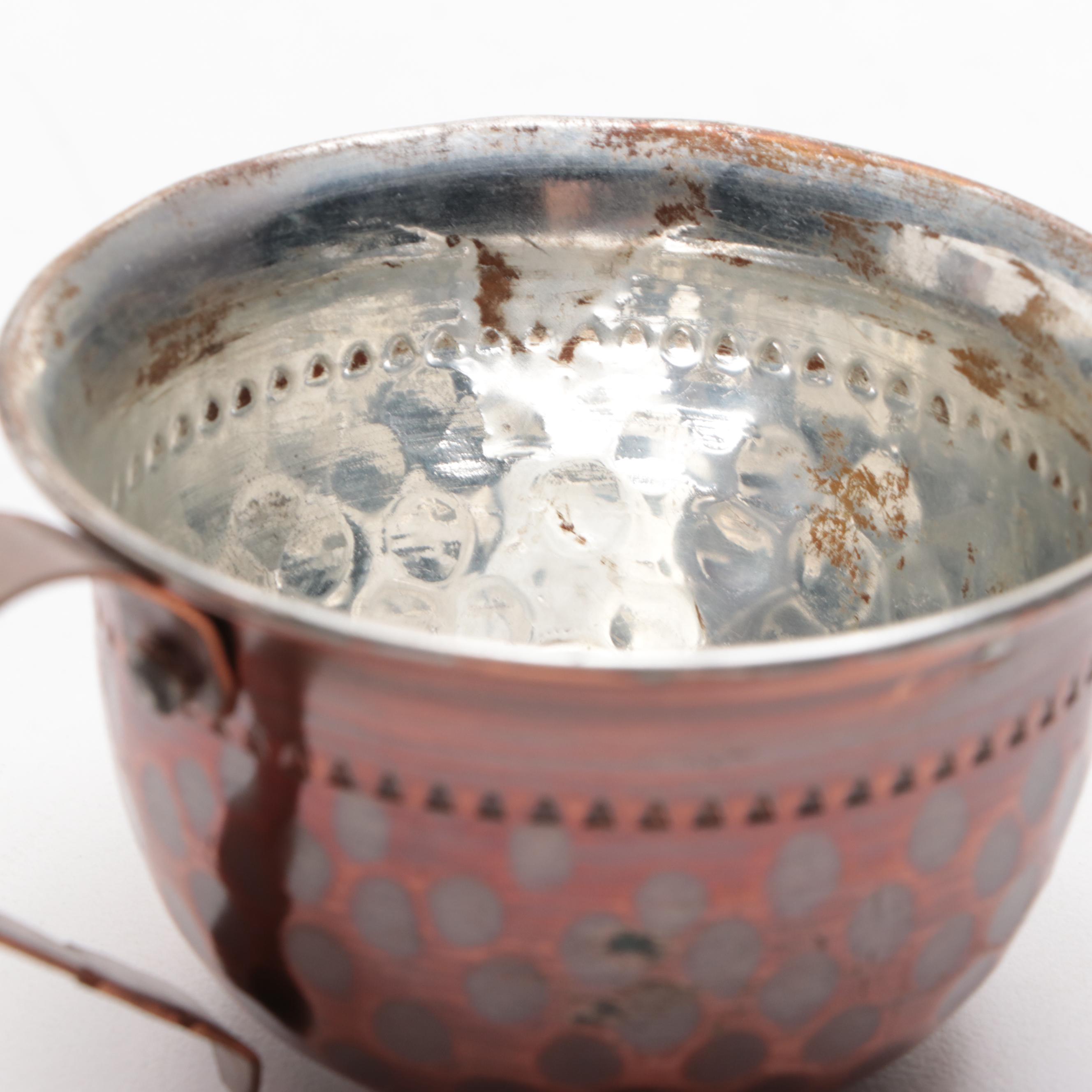 Hammered Tinned Copper Turkish Coffee Set