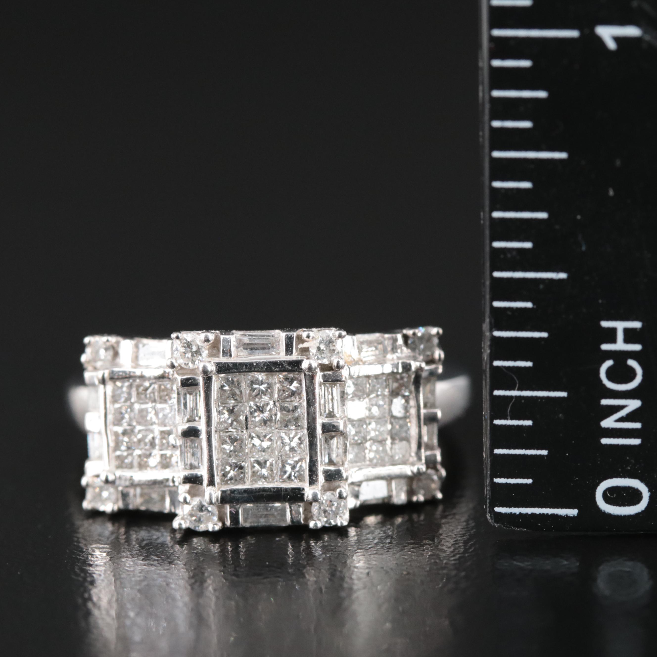 10K 1.10 CTW Diamond Cluster Ring