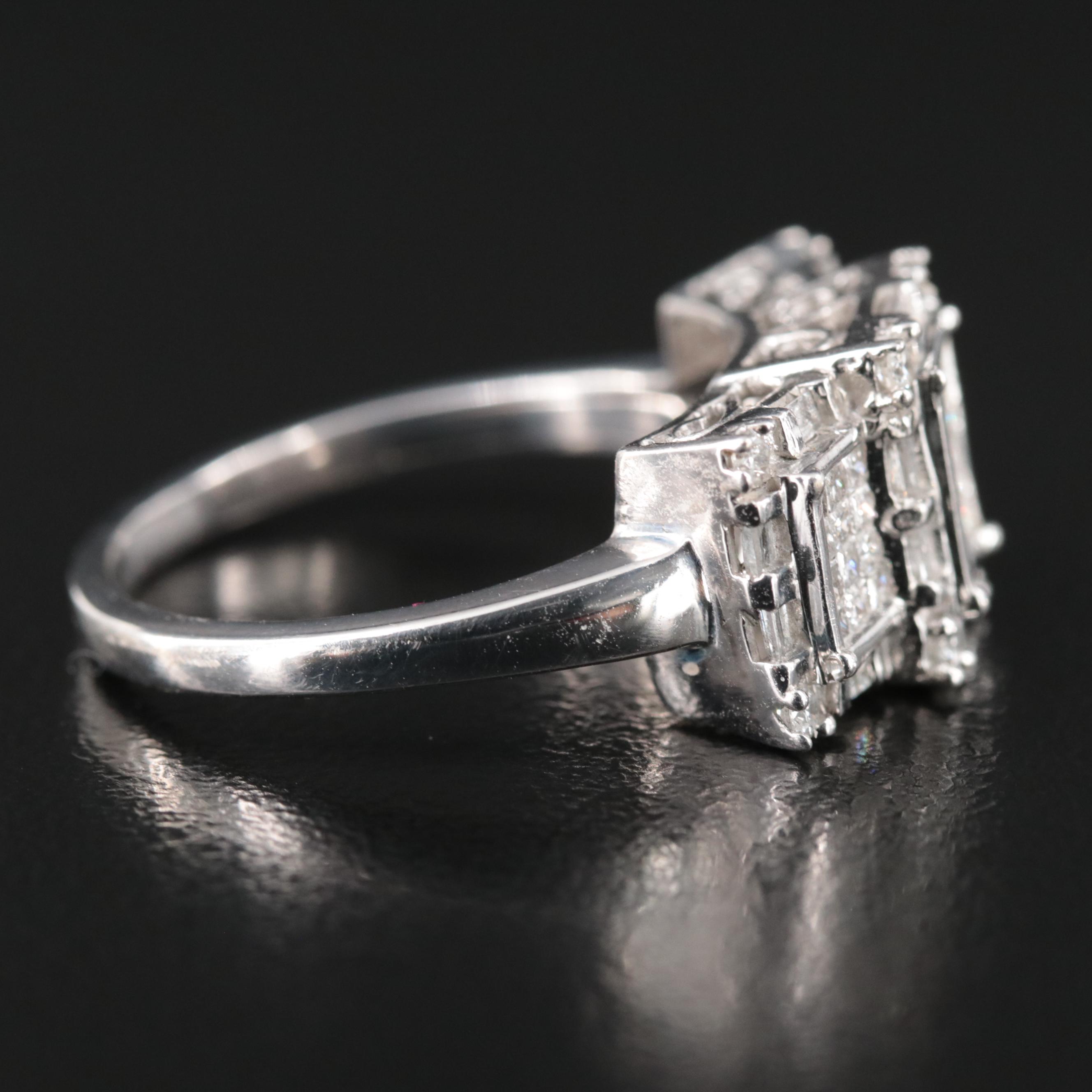 10K 1.10 CTW Diamond Cluster Ring