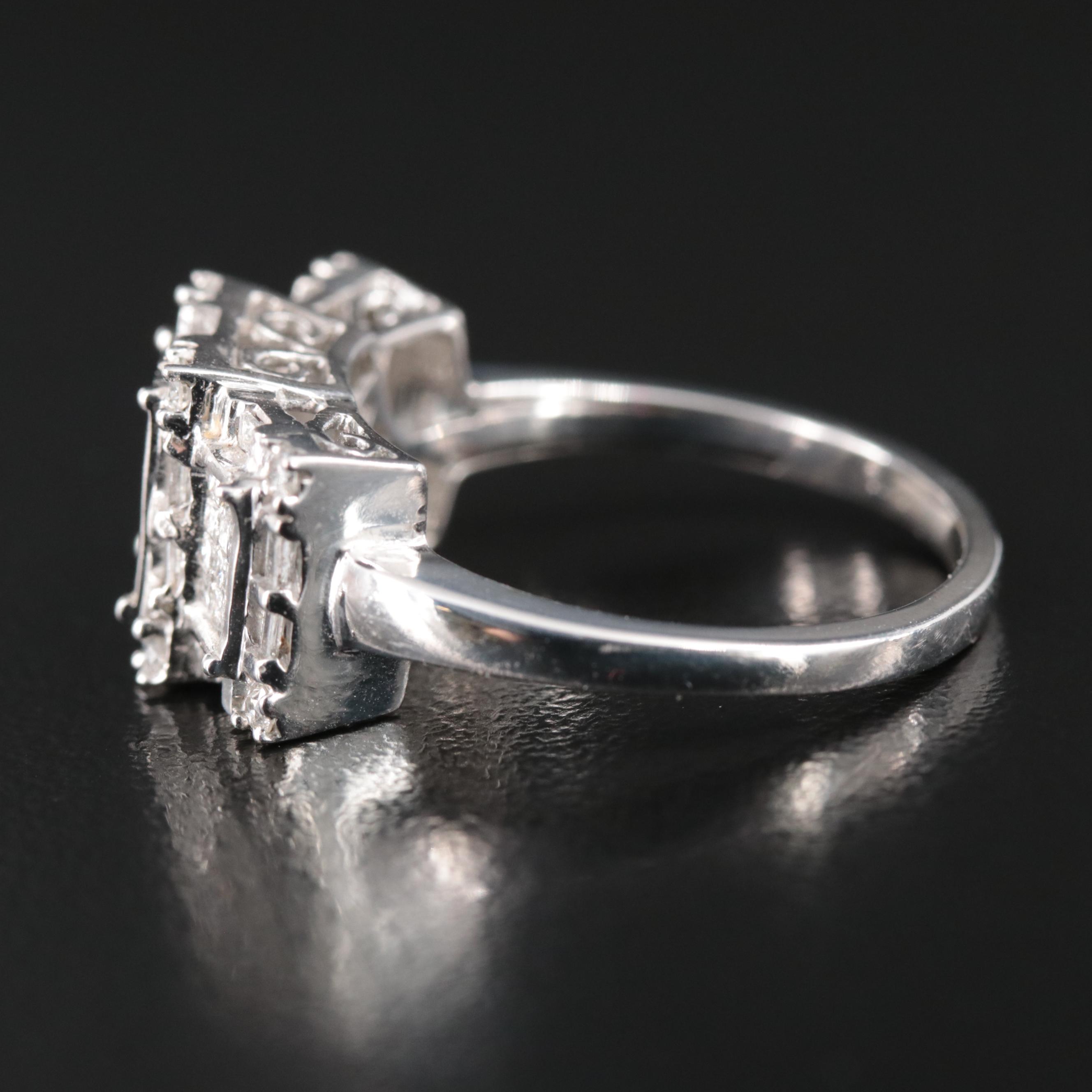 10K 1.10 CTW Diamond Cluster Ring