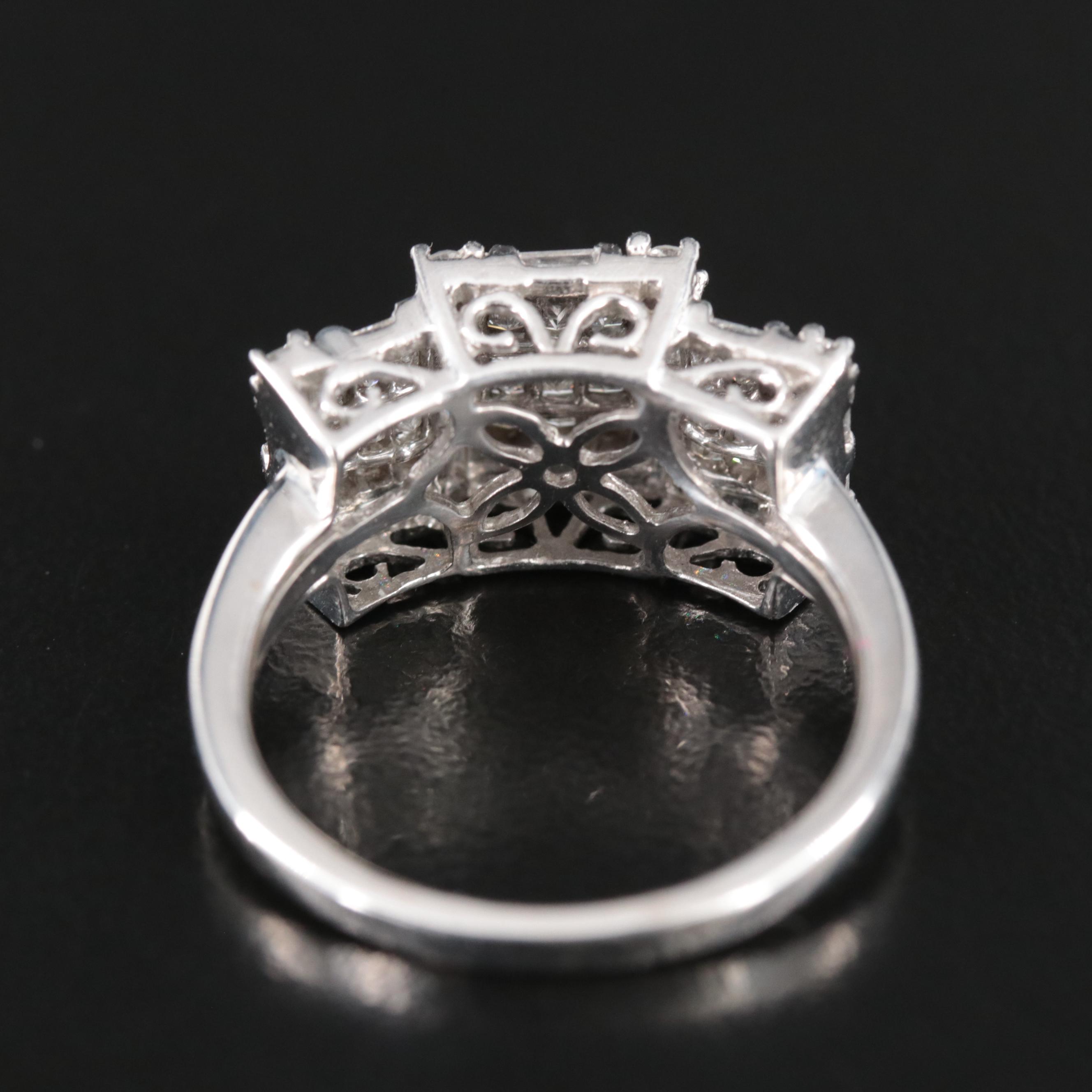 10K 1.10 CTW Diamond Cluster Ring