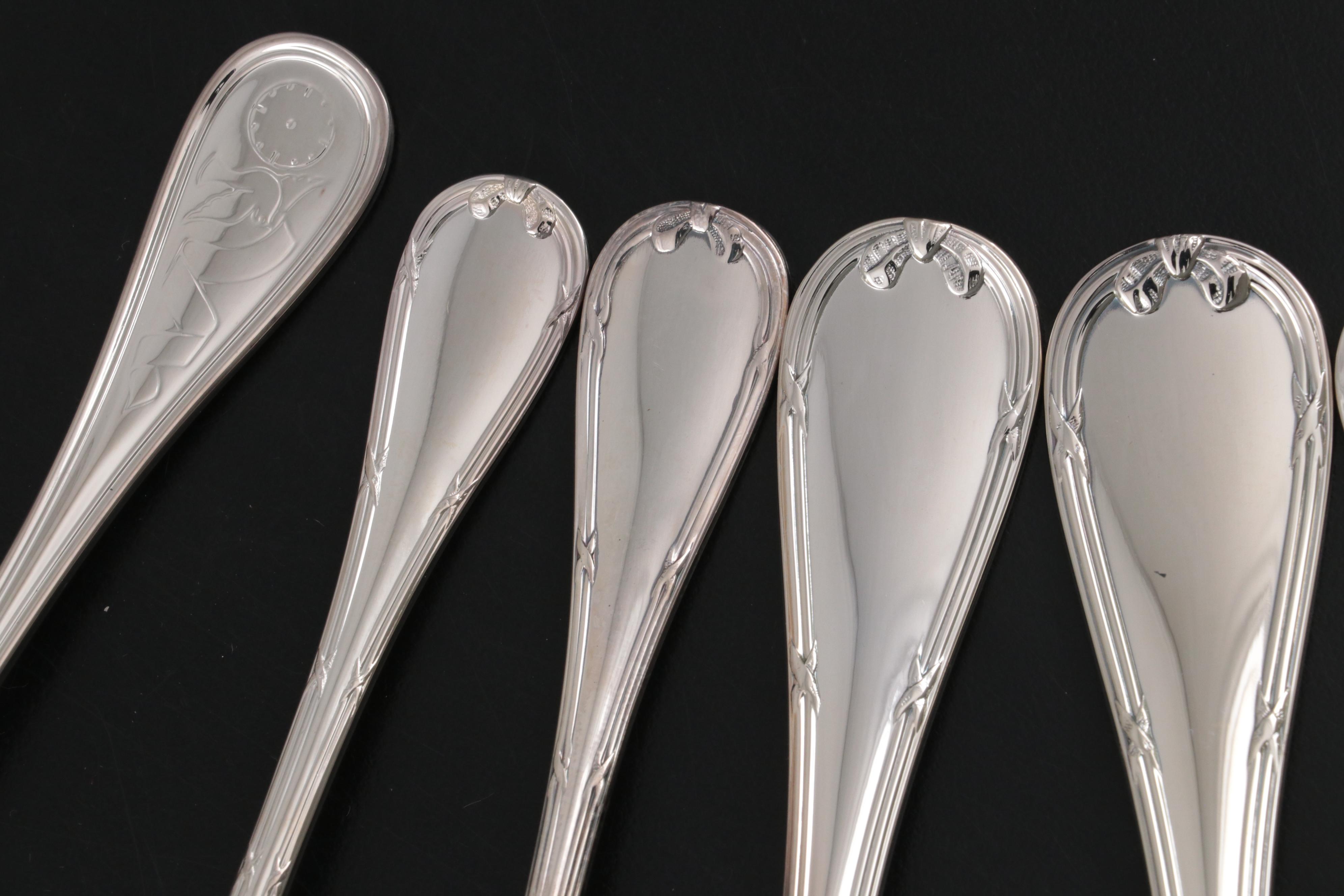 Christofle "Rubans" and Other Silver Plate Flatware and Serving Pieces