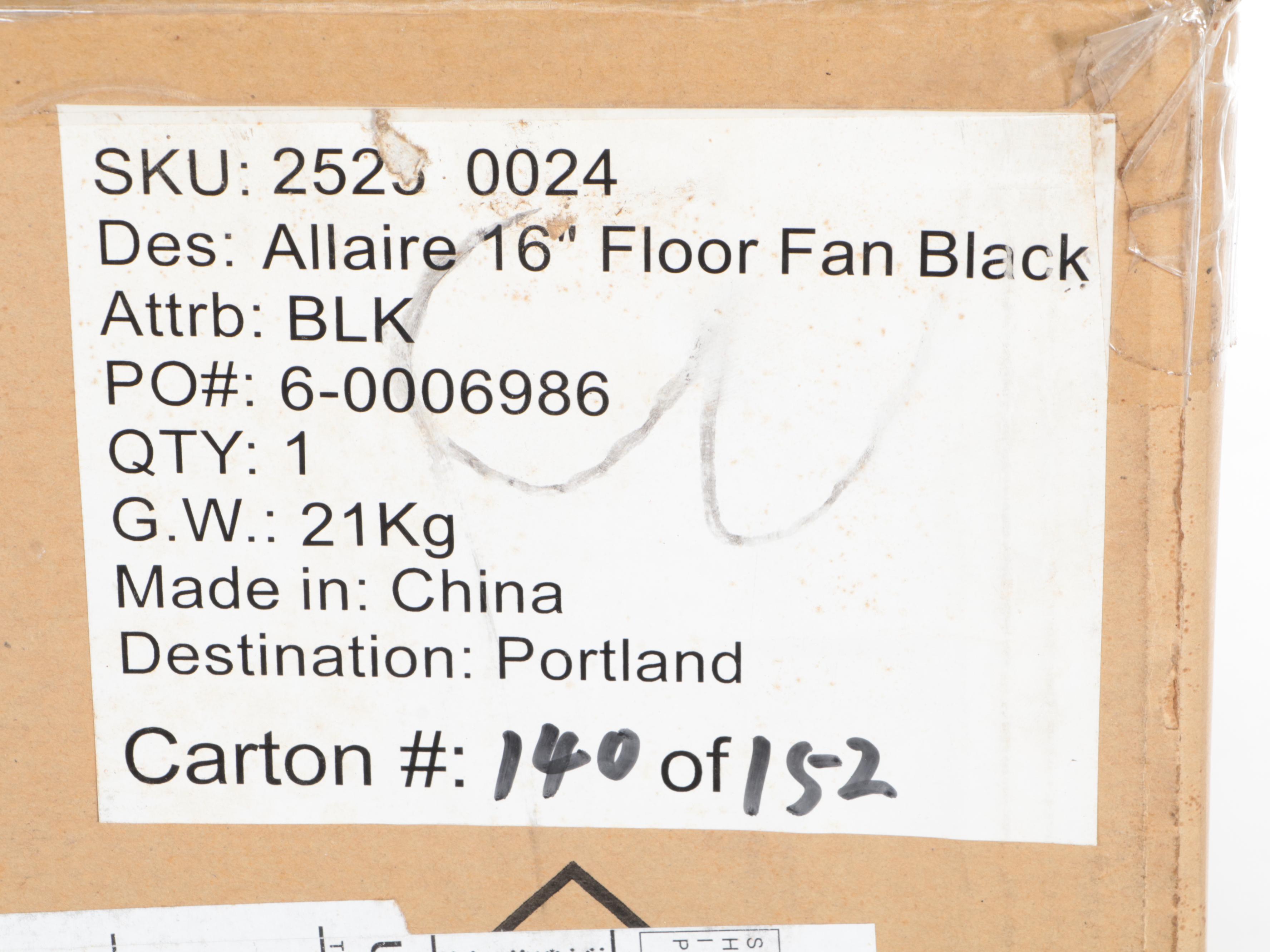 Restoration Hardware Allaire 16" Floor Fan in Black EBTH