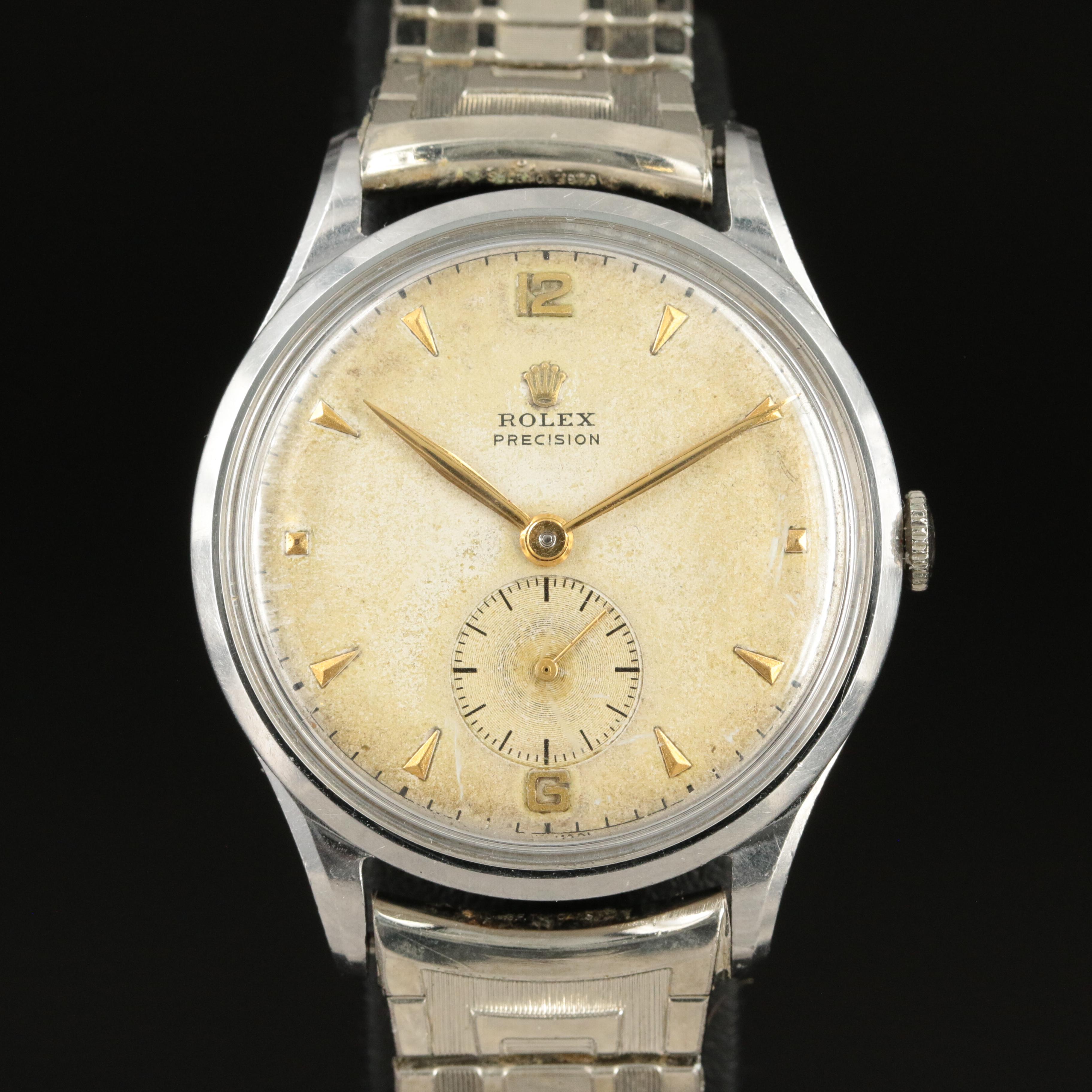 1947 Rolex Precision Stainless Steel Watch