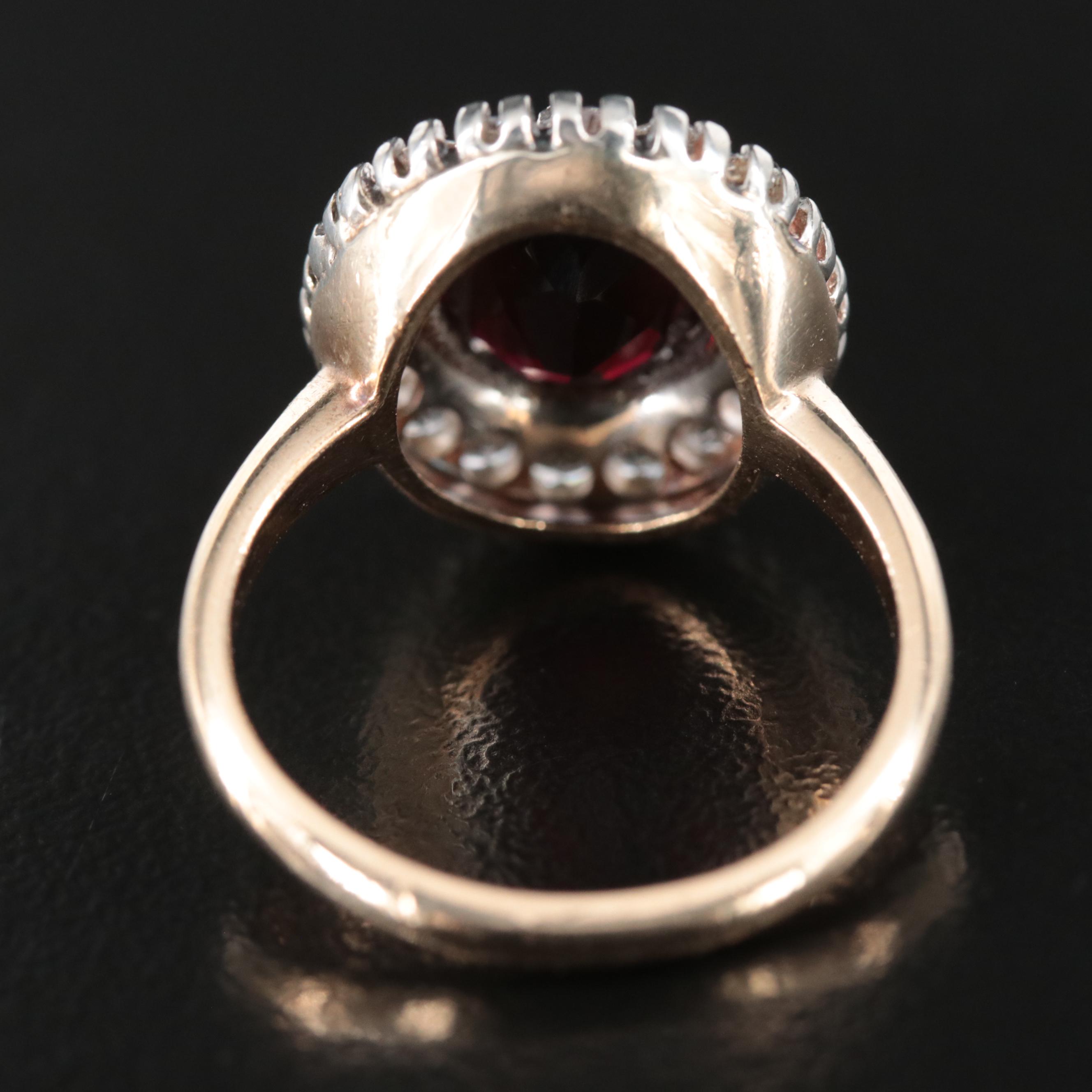 10K Ruby and White Spinel Ring