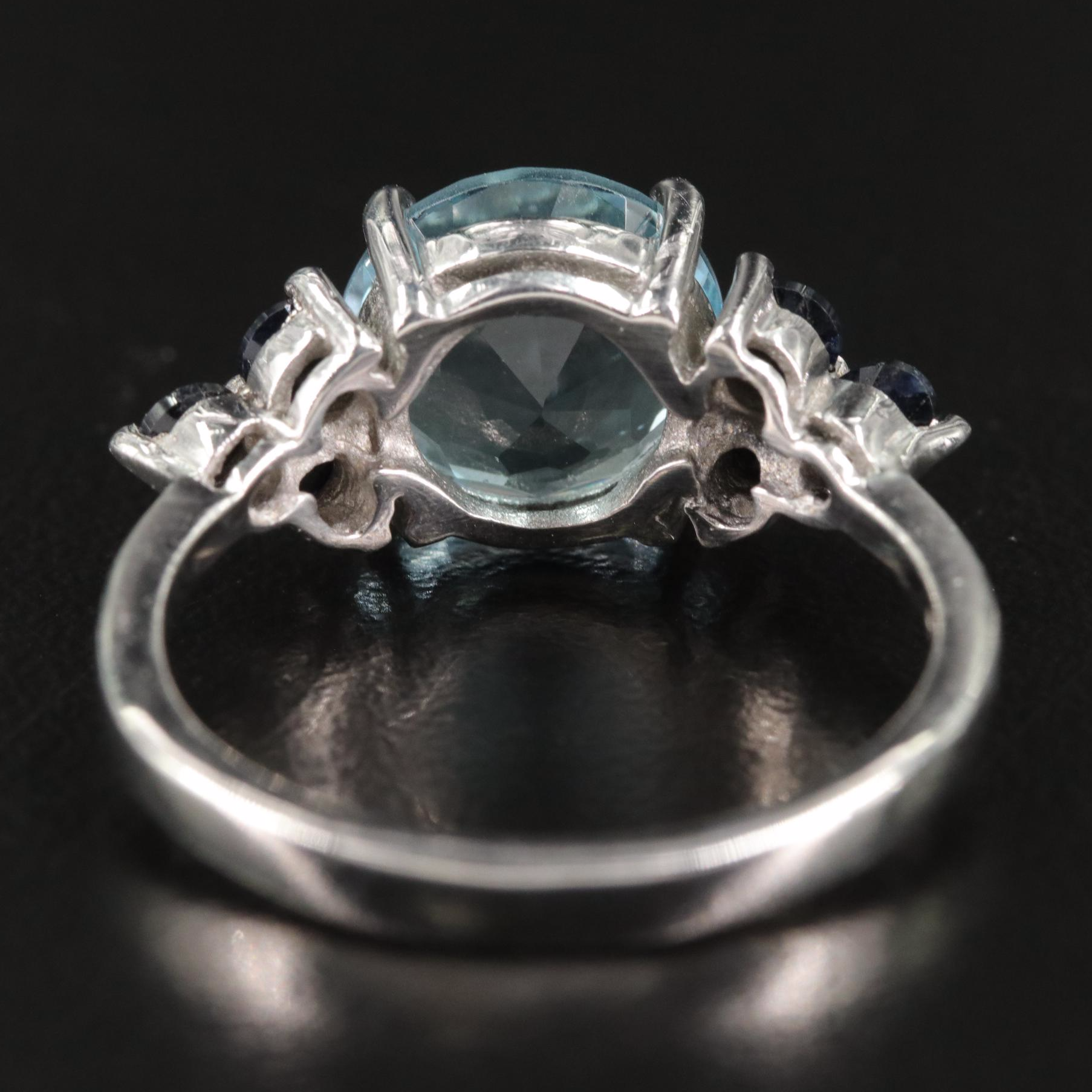 Sterling Blue Topaz and Sapphire Ring