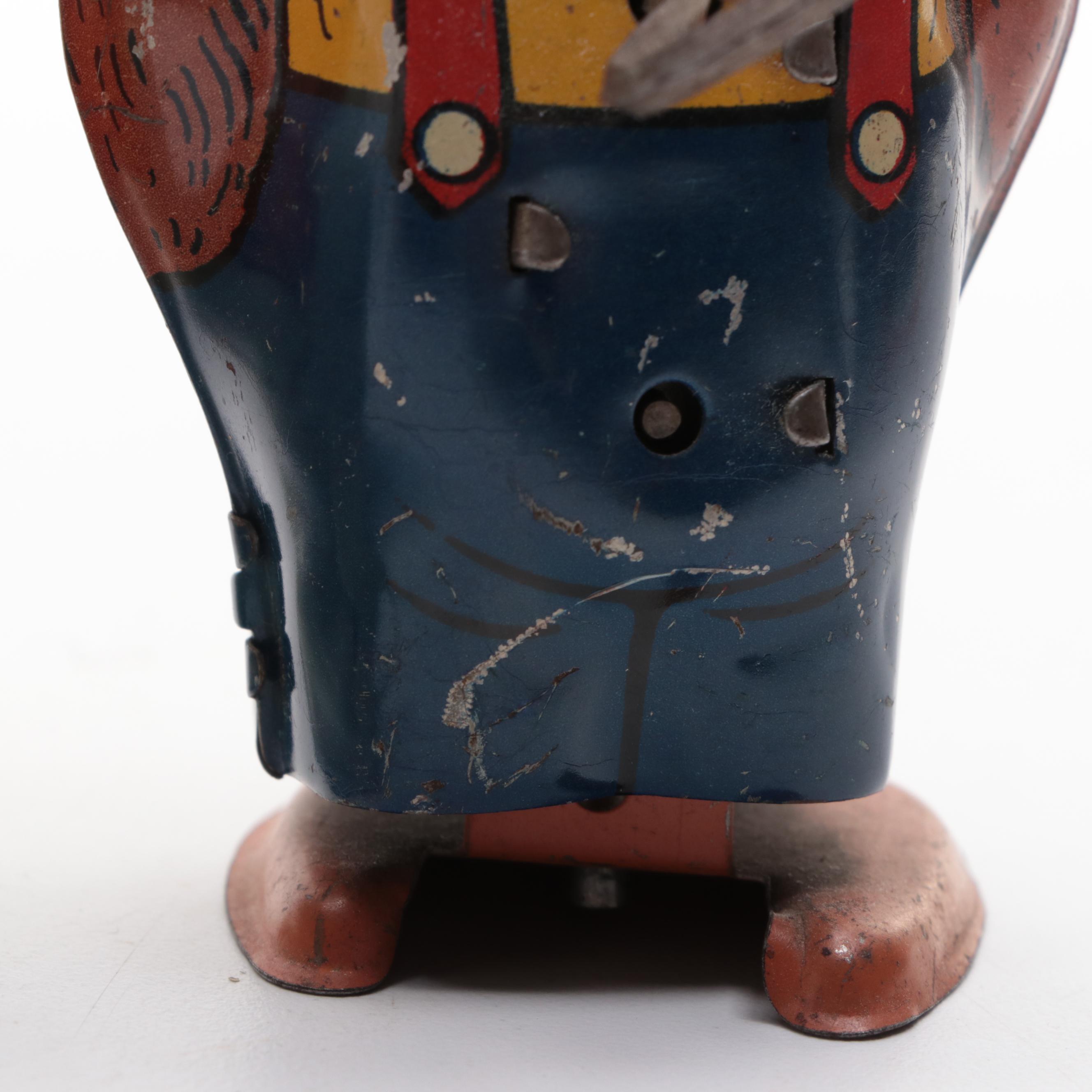 J. Chein & Co. Wind-Up Bear Toy with Other Tin Lithograph Toys, Mid-20th