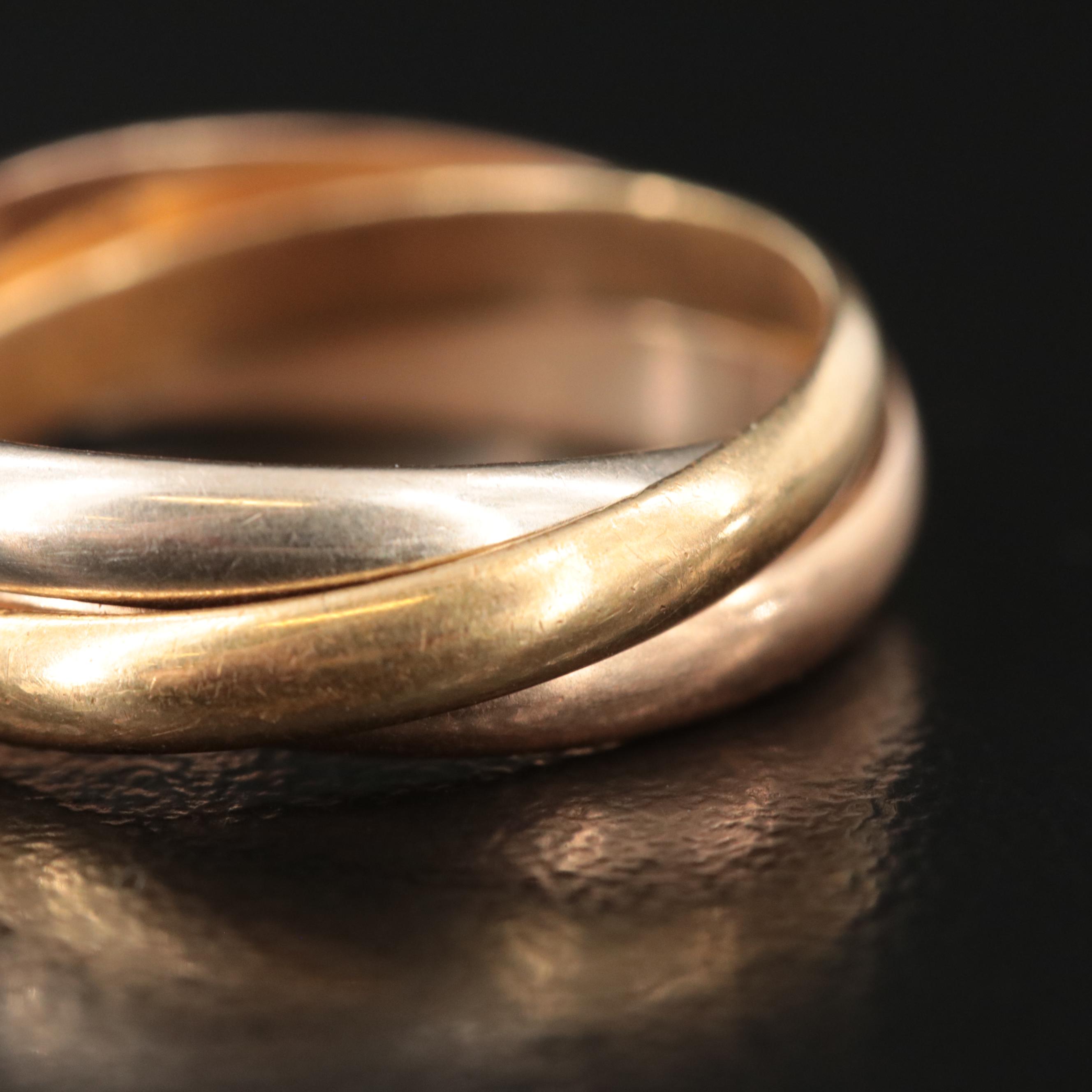 Cartier "Trinity" 18K Gold Tri-Color Ring