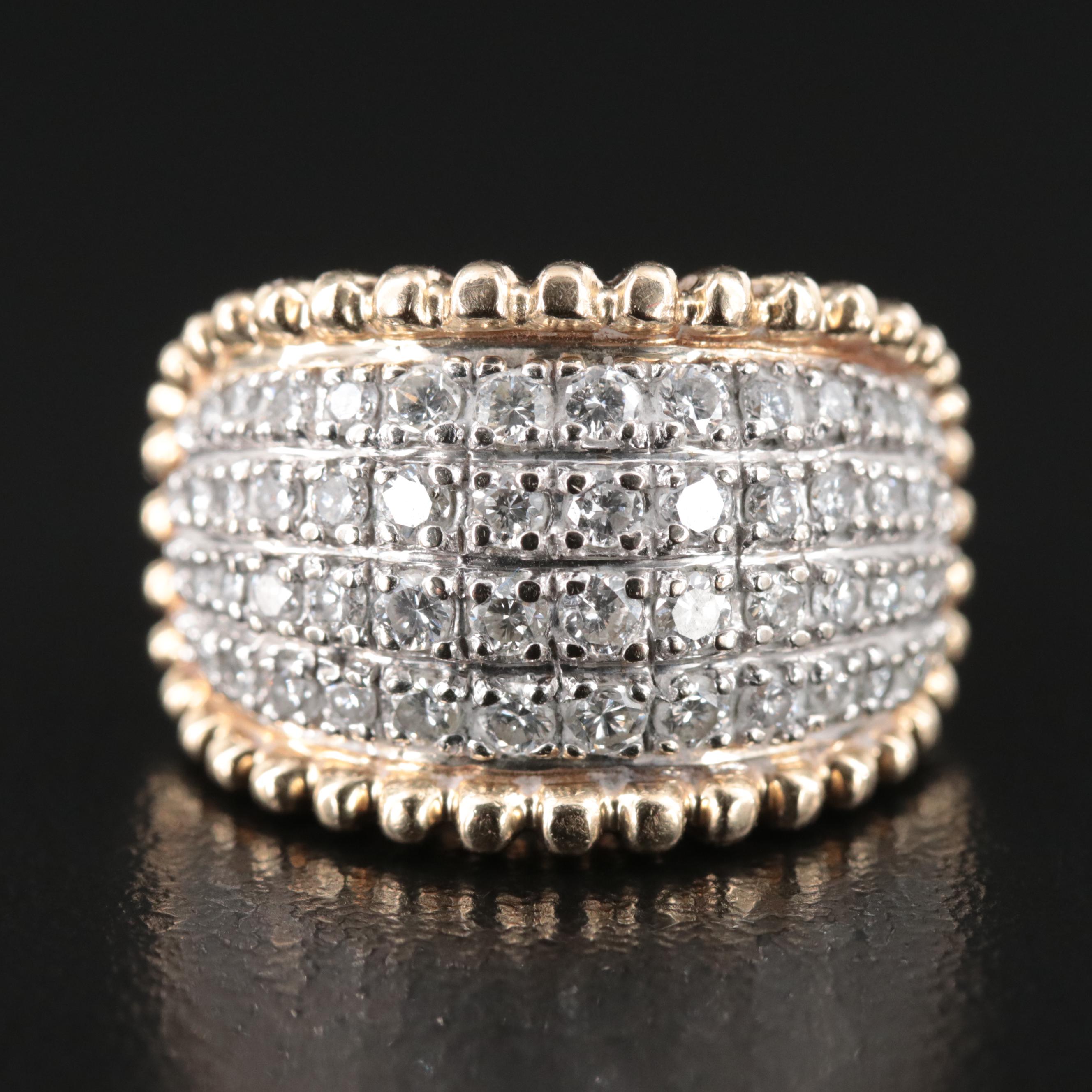 14K 1.00 CTW Diamond Saddle Ring