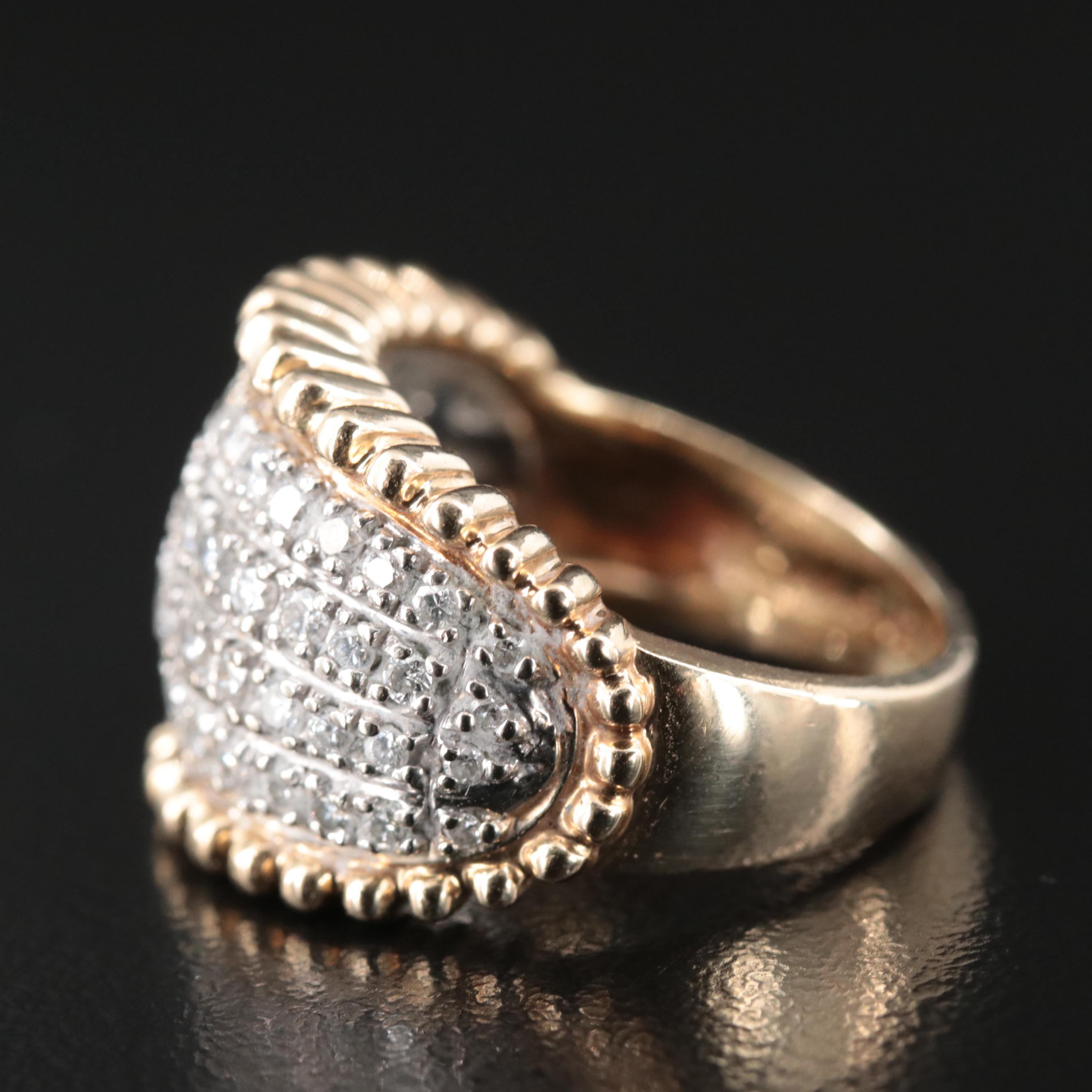 14K 1.00 CTW Diamond Saddle Ring