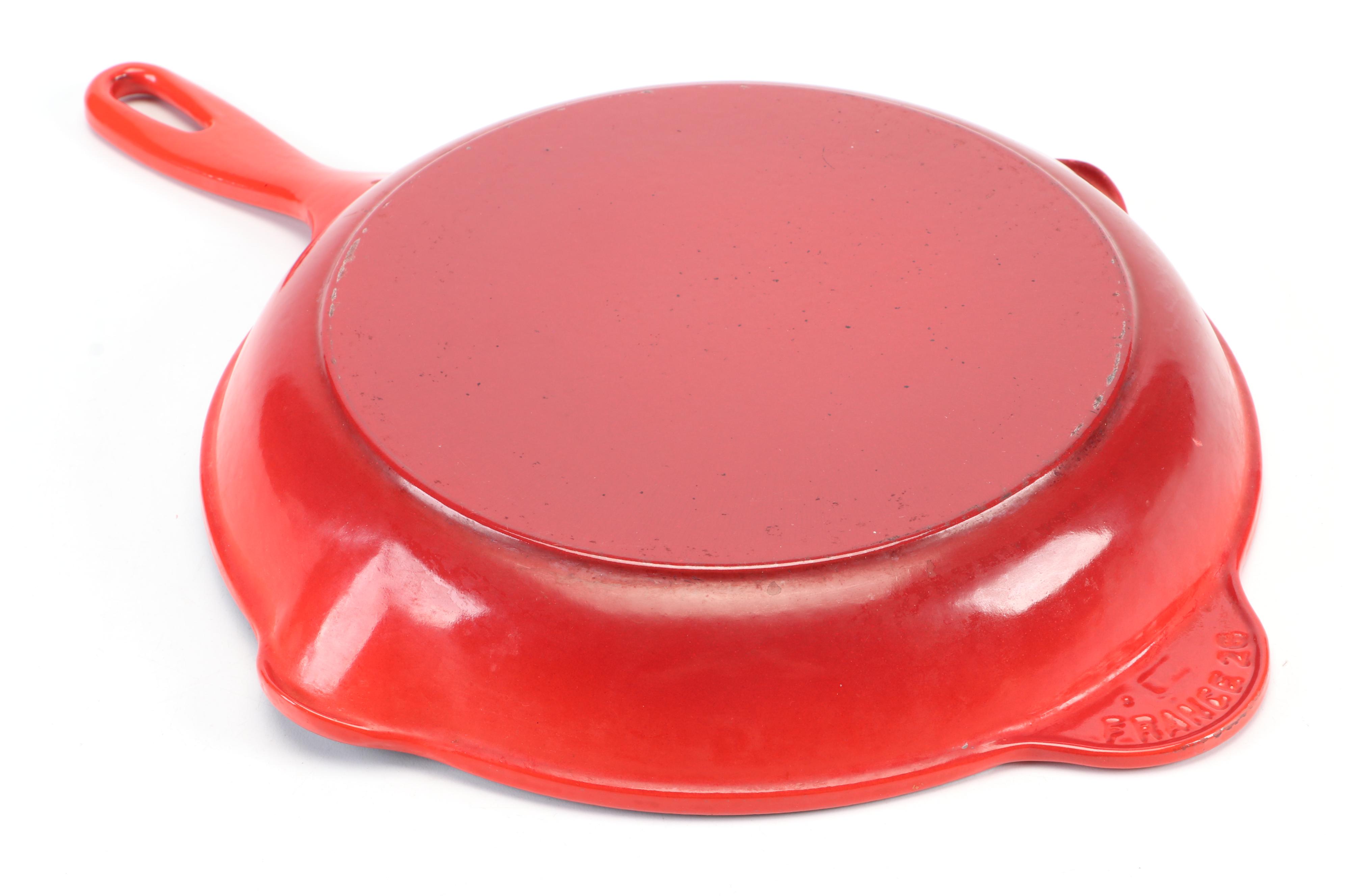 Le Creuset Cerise Enameled Cast Iron Grill Pan with Enamel Whistling Tea Kettle