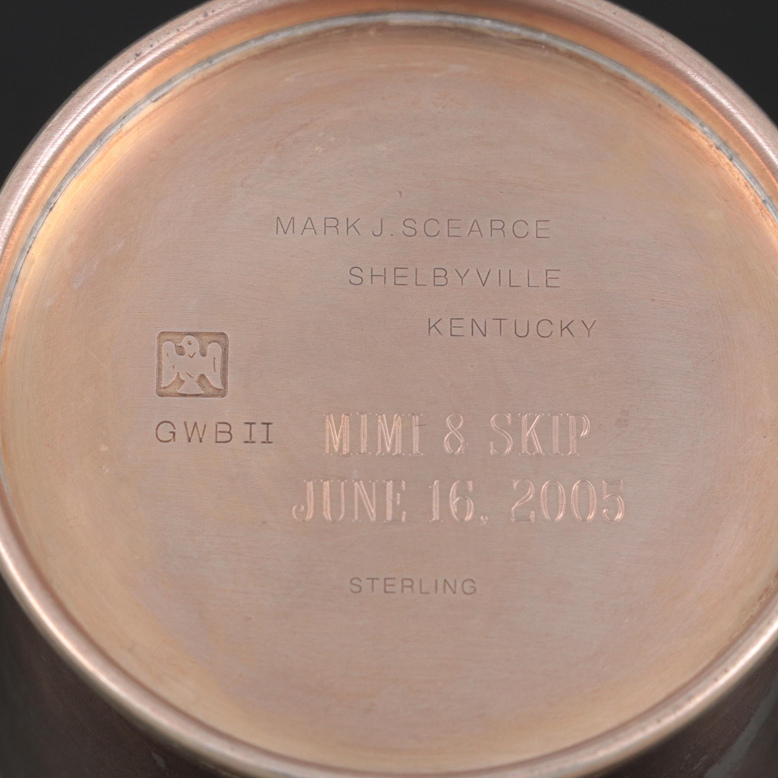 WakefieldScearce Presidential GWB II Sterling Silver Julep Cup, 2005