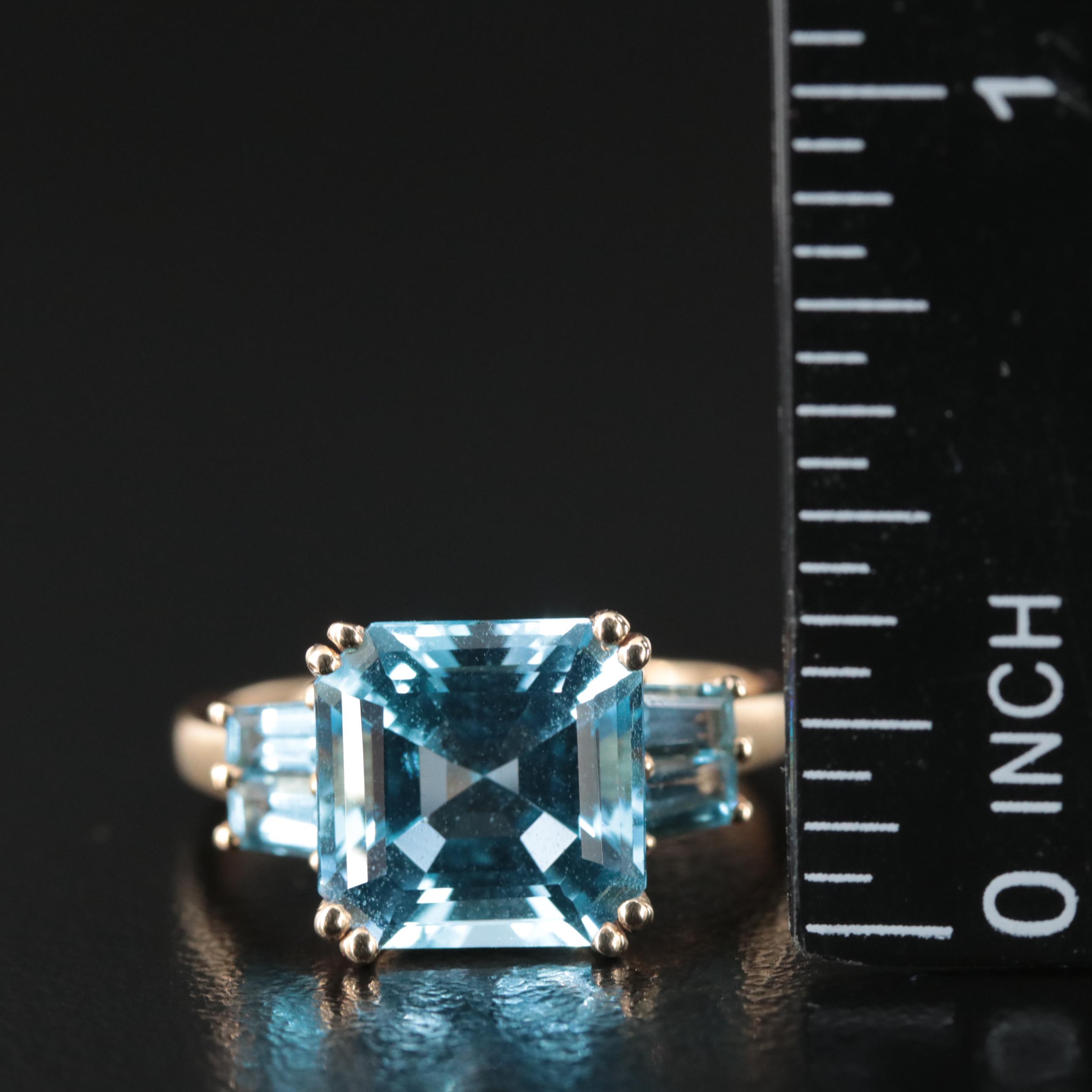 14K Sky Blue Topaz Ring
