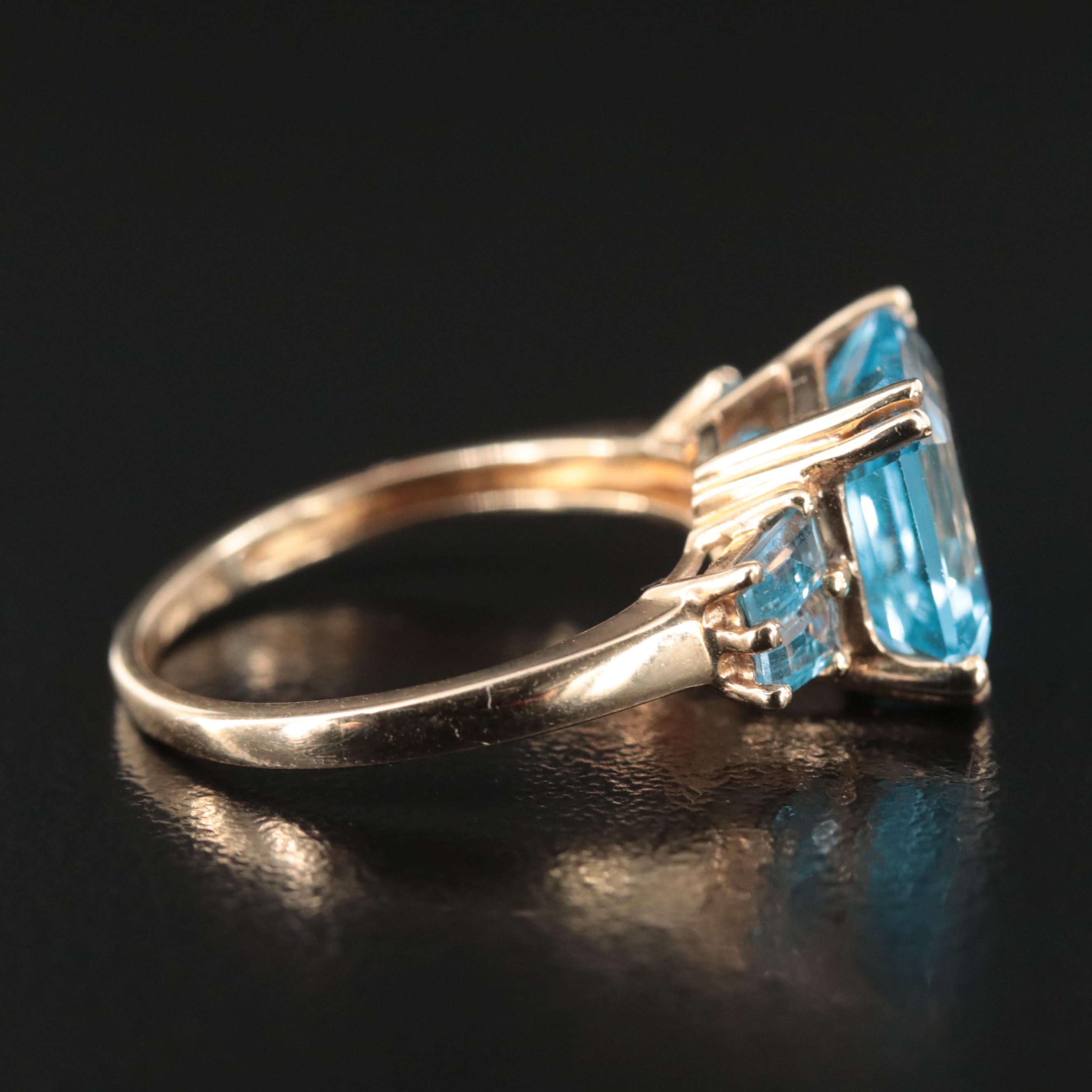 14K Sky Blue Topaz Ring