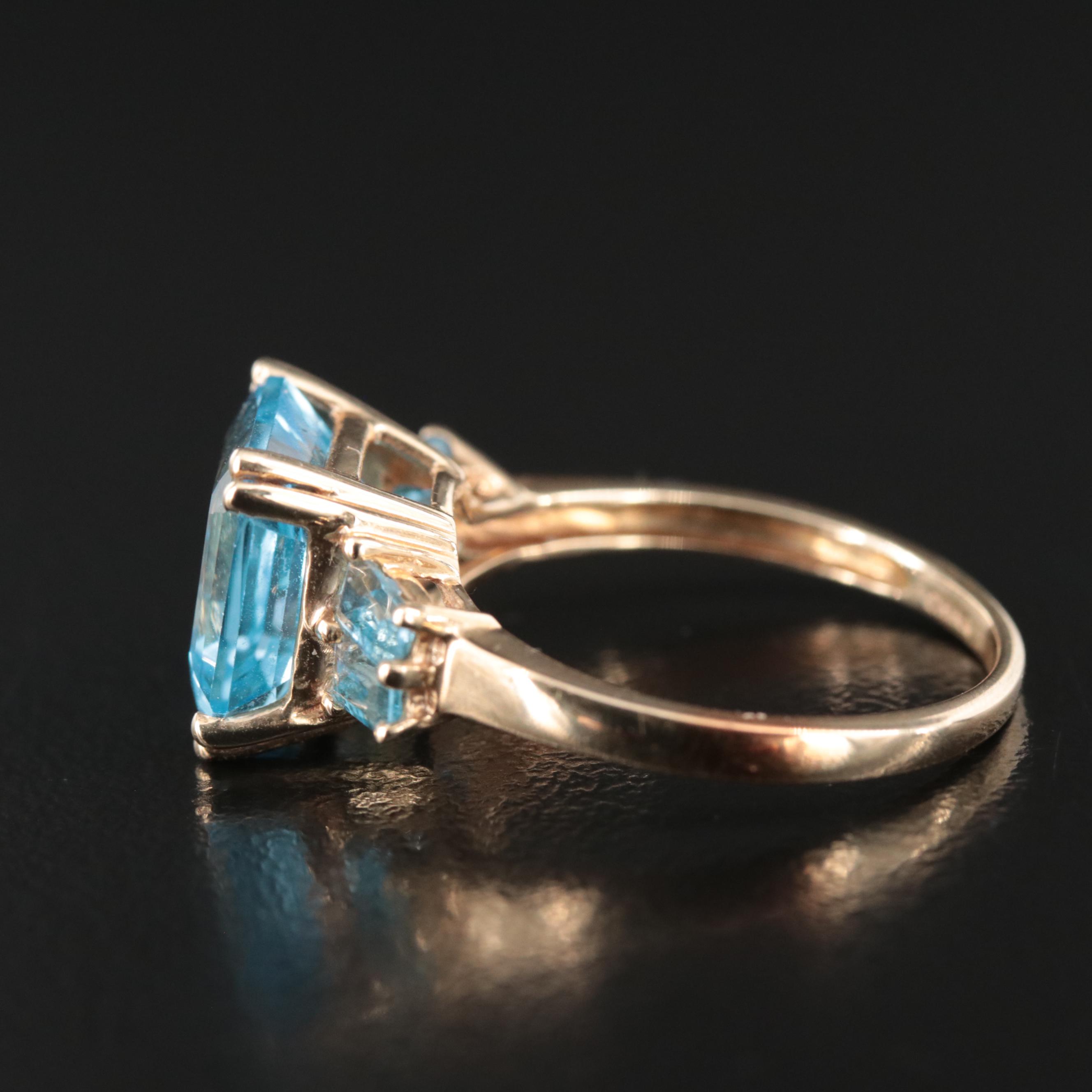 14K Sky Blue Topaz Ring