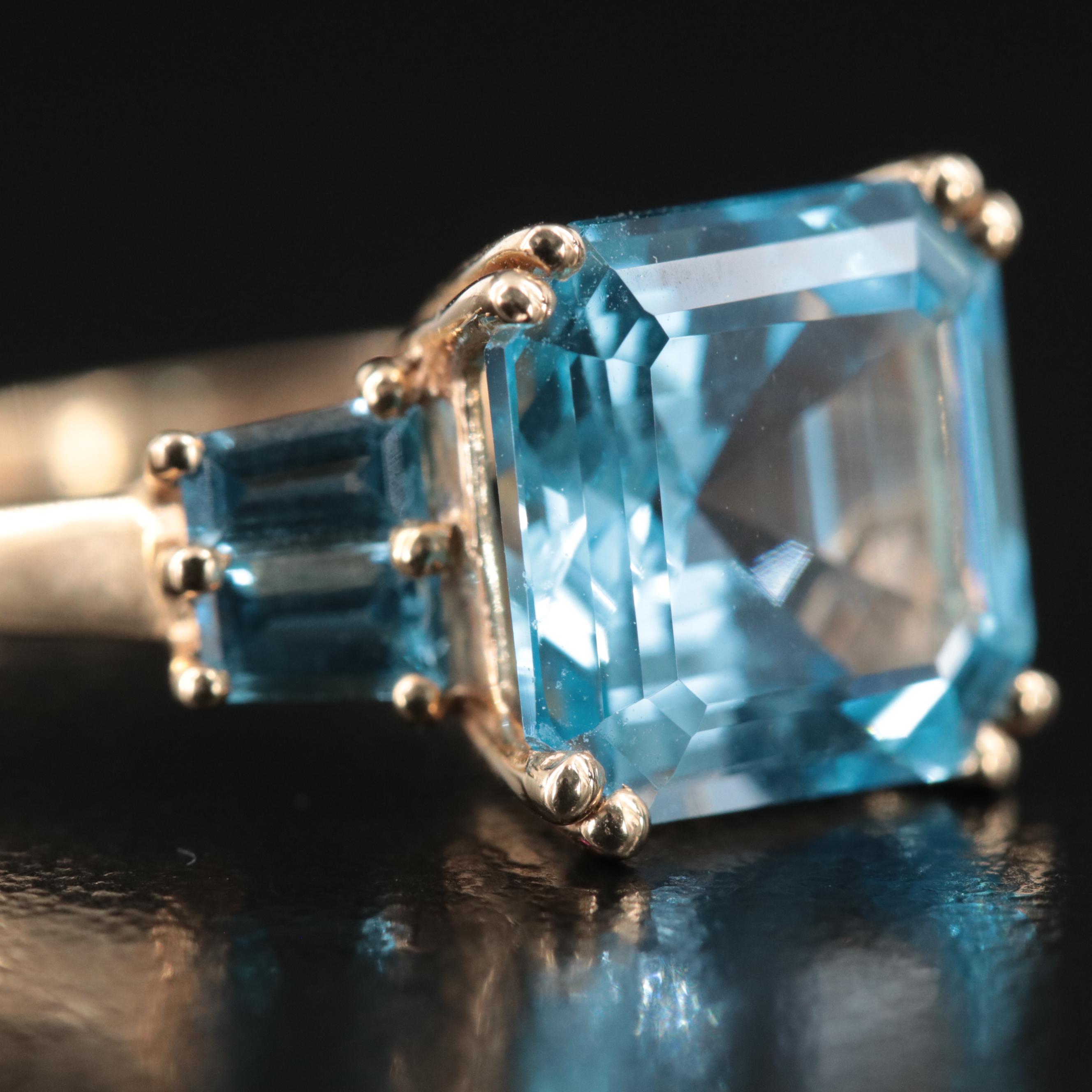 14K Sky Blue Topaz Ring