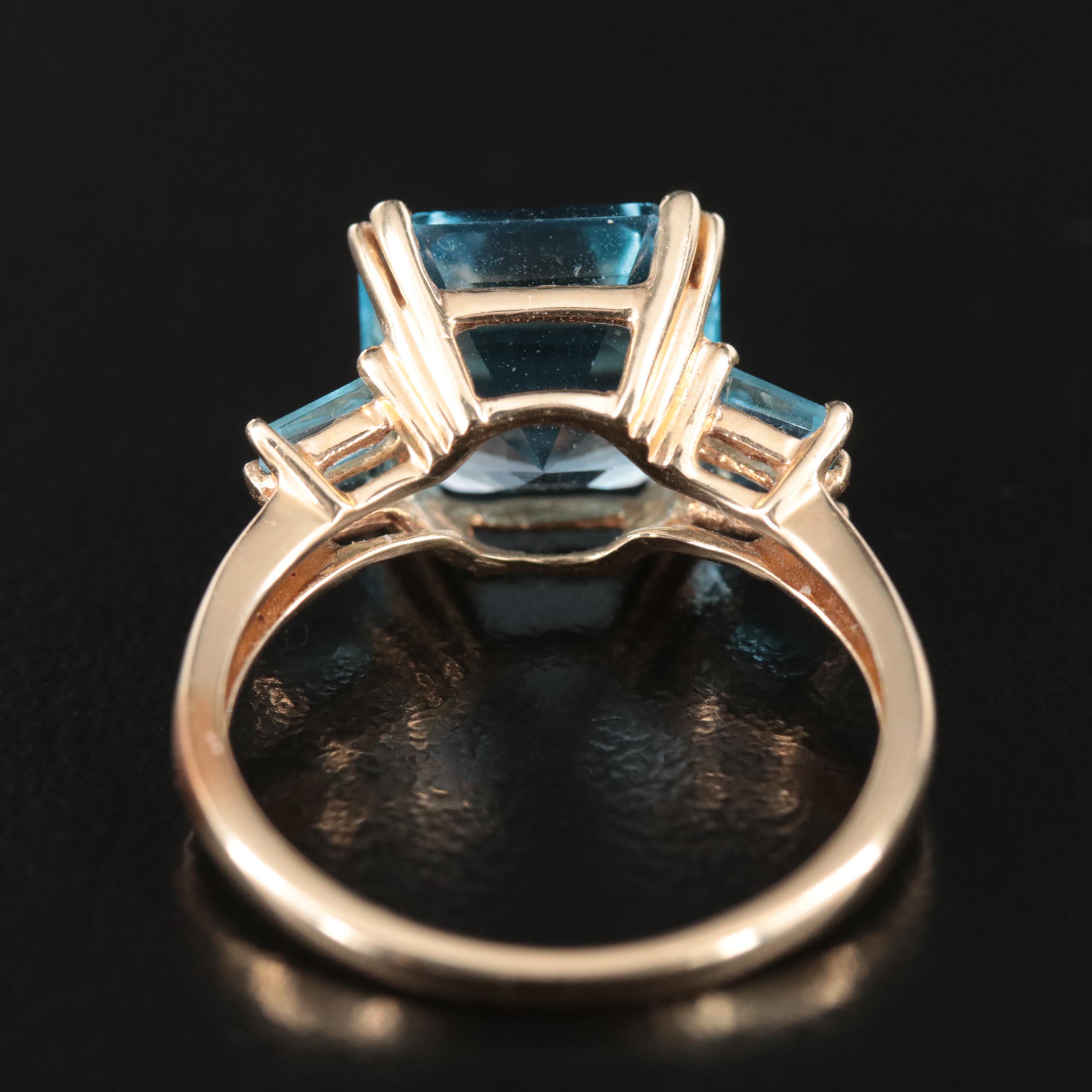 14K Sky Blue Topaz Ring