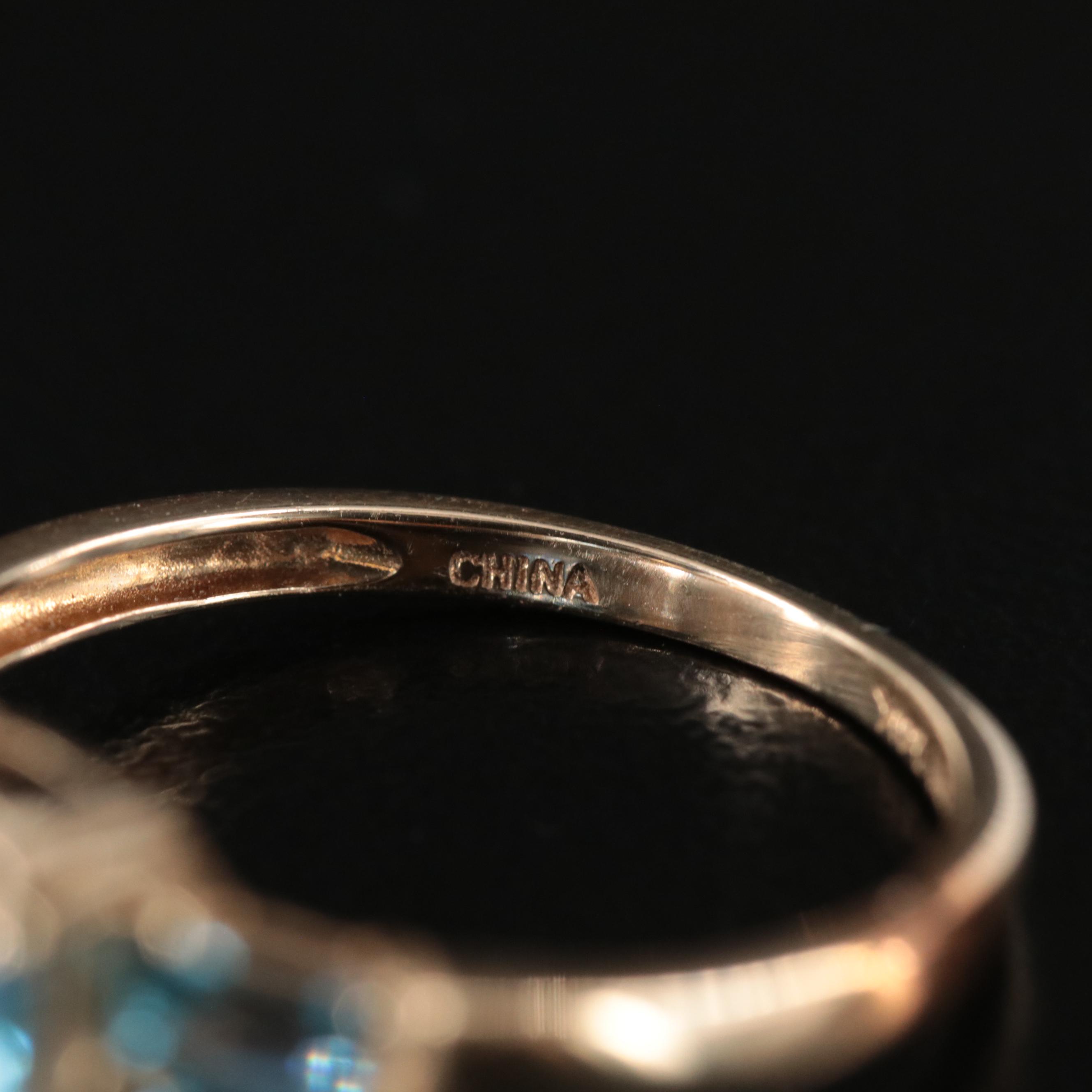 14K Sky Blue Topaz Ring