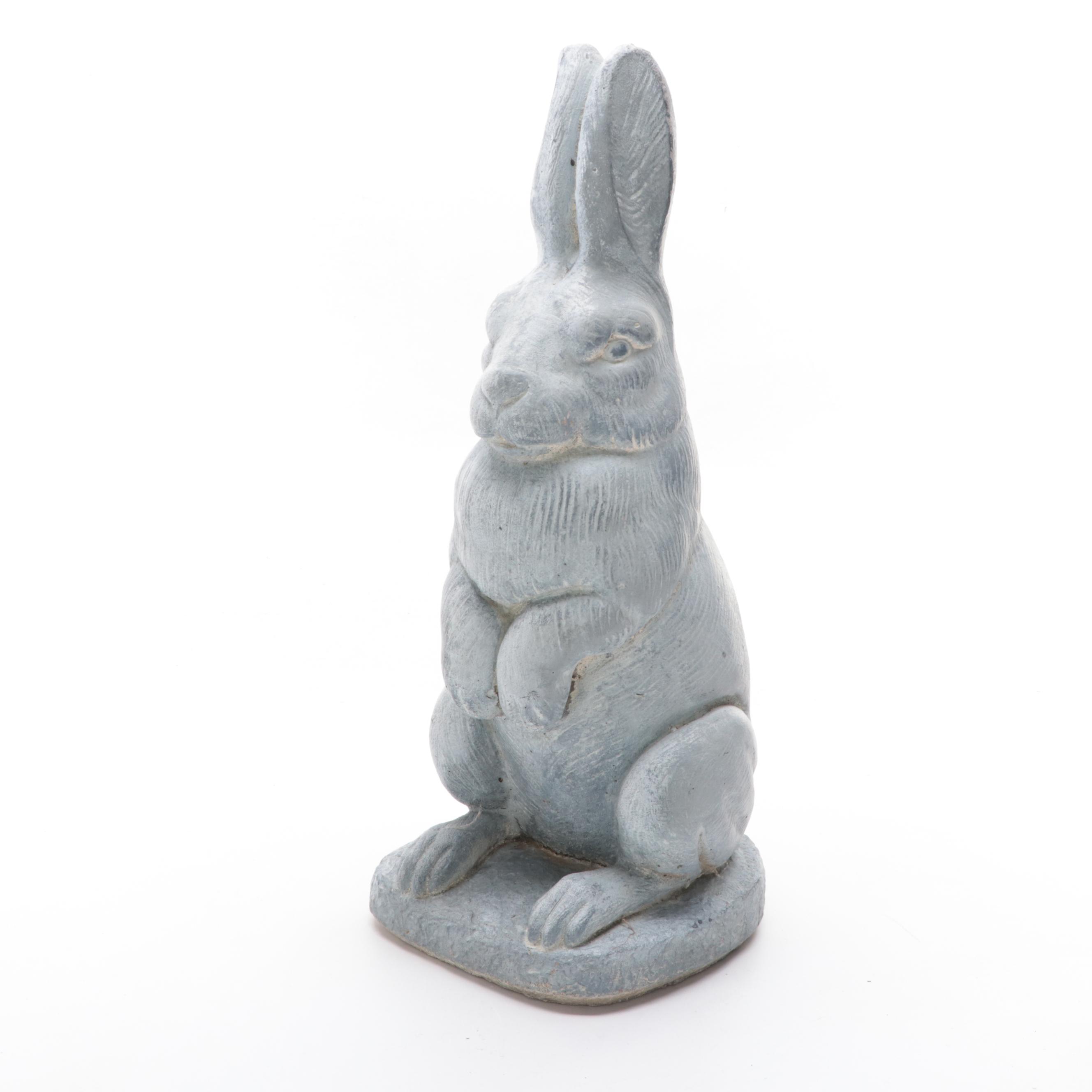 Cast Concrete Rabbit Statuette